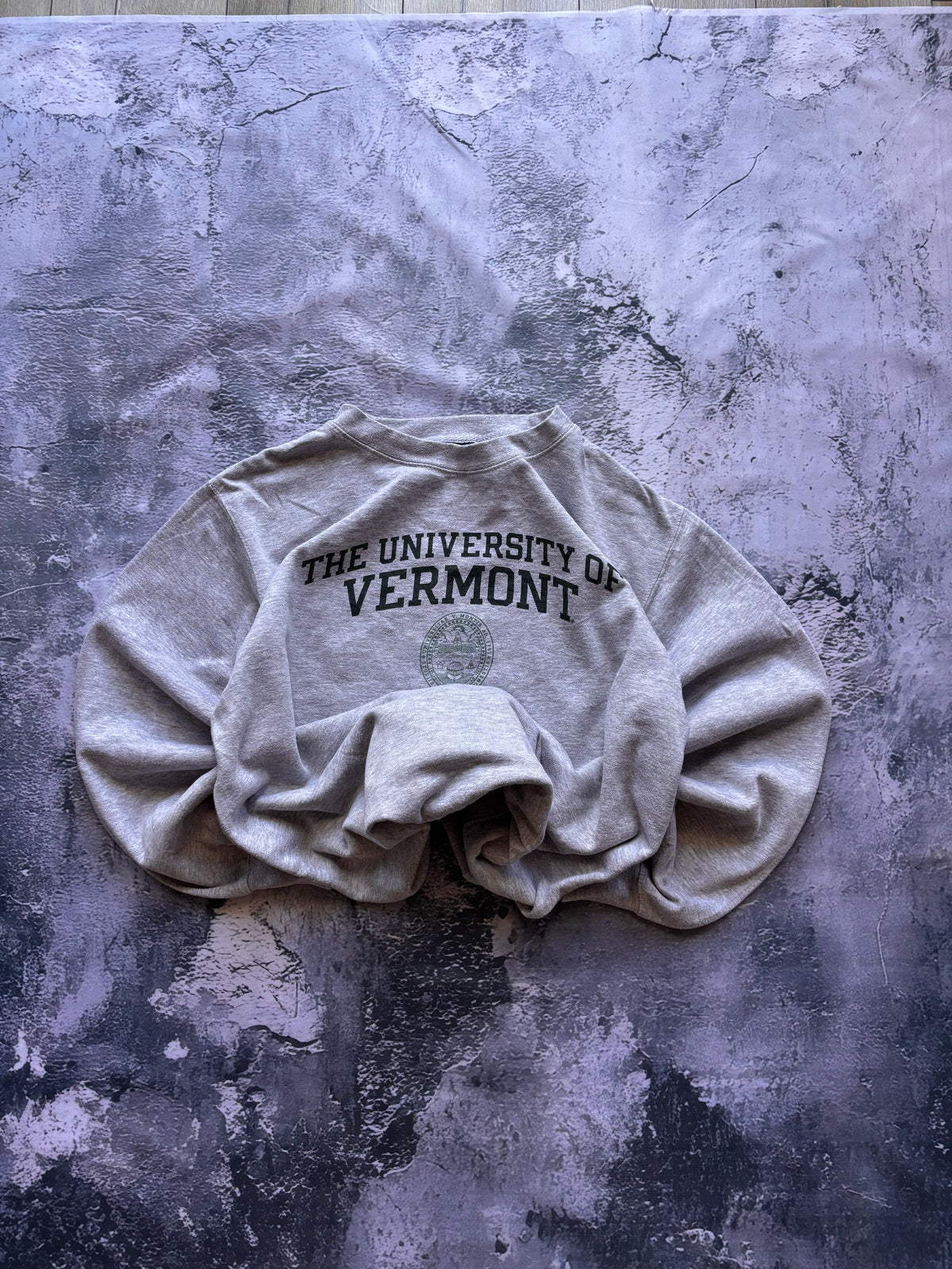 Bluza crewneck VERMONT vintage szara oversize retro