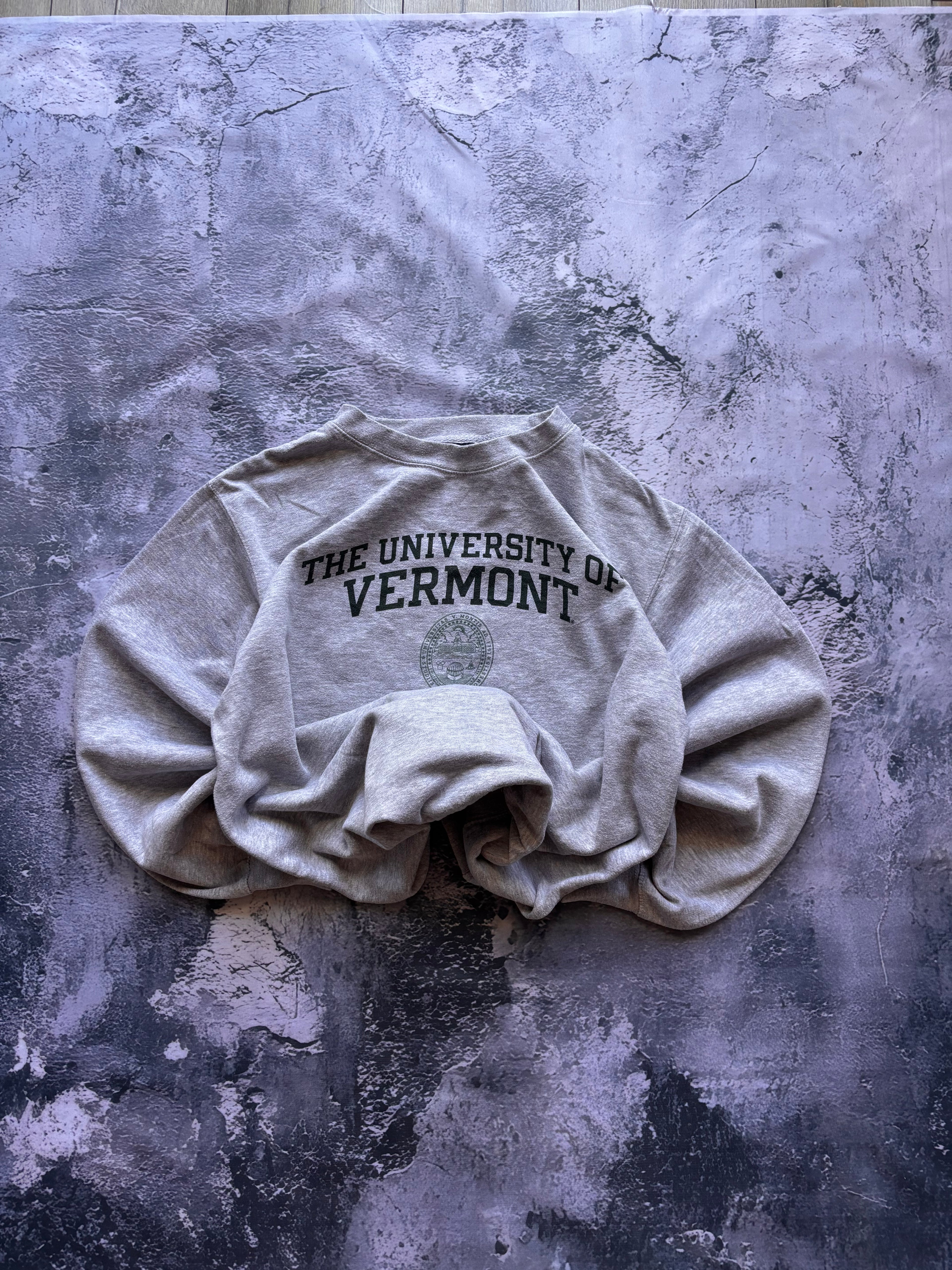 Bluza crewneck VERMONT vintage szara oversize retro