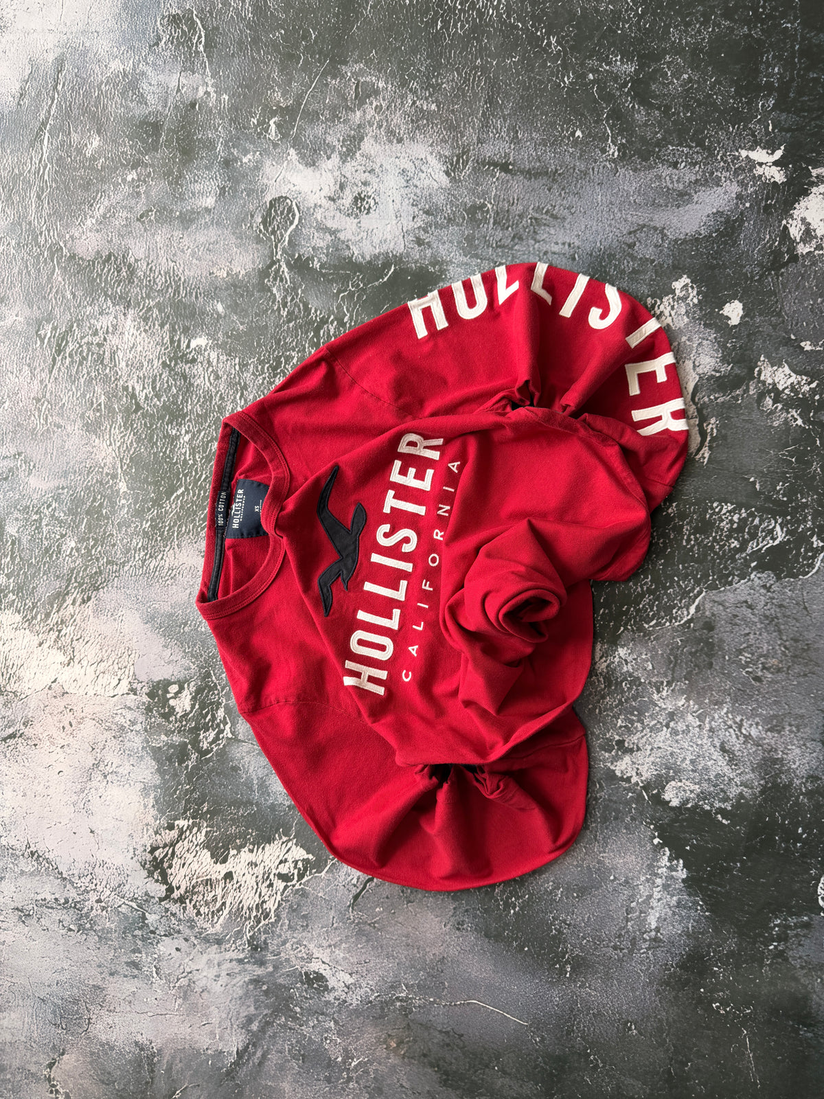 koszulka longsleeve HOLLISTER red y2k prosty krój