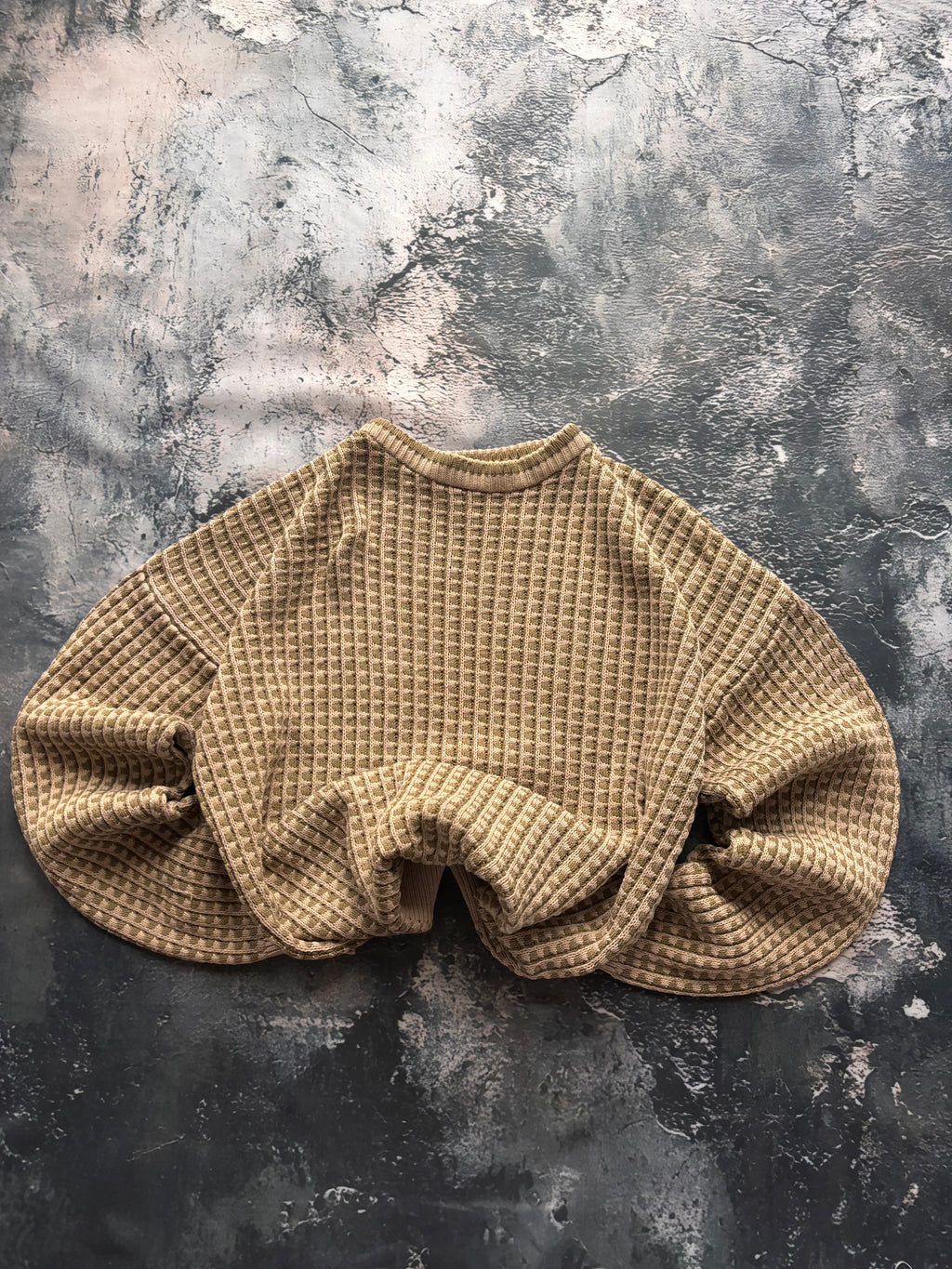 sweter bawełniany beżowy oversize texture