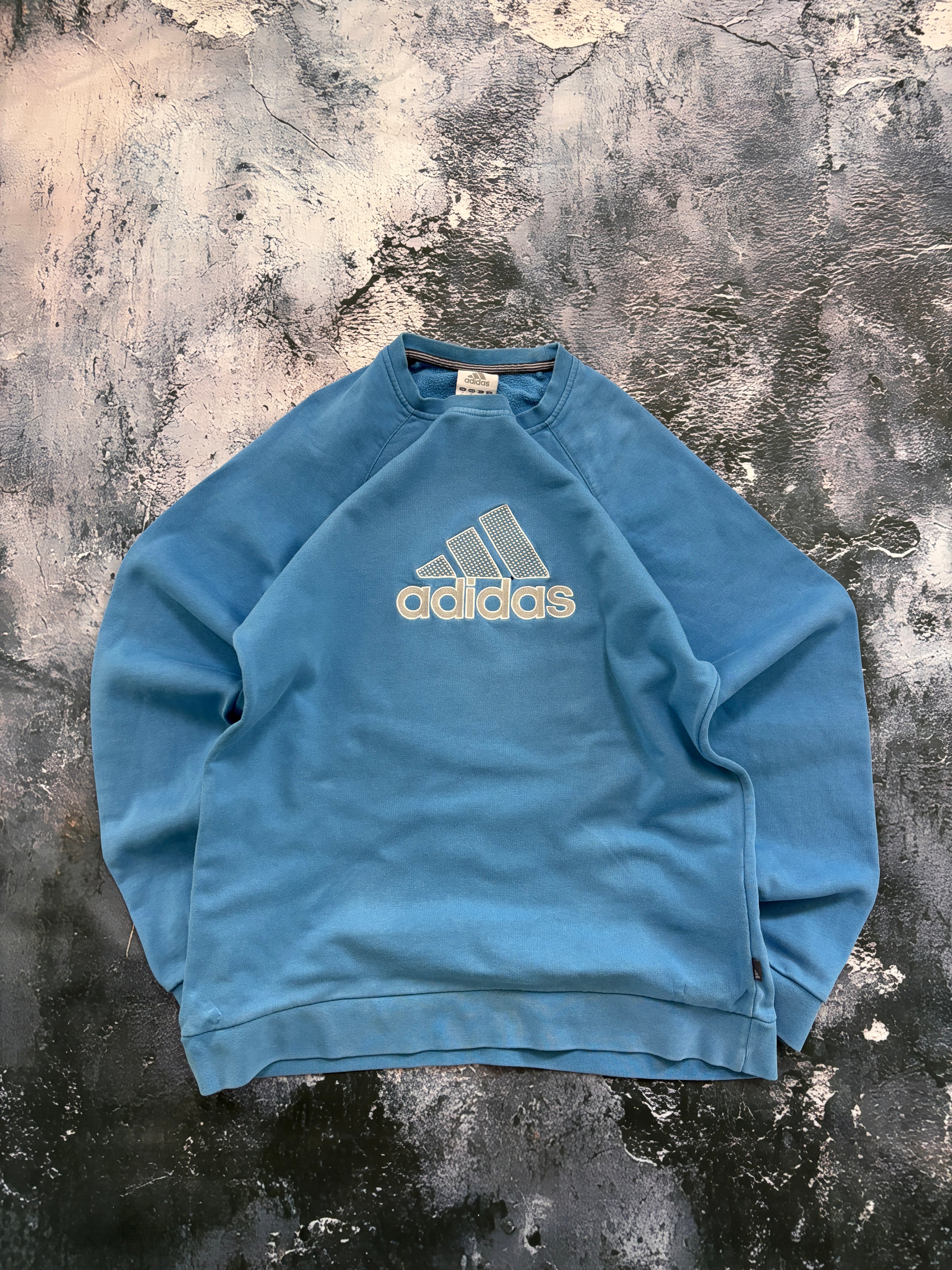 Bluza crewneck niebieska adidas vintage retro 90s