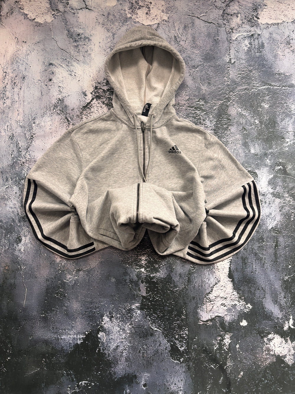 bluza hoodie Adidas basic czarno szara zip classic oversize