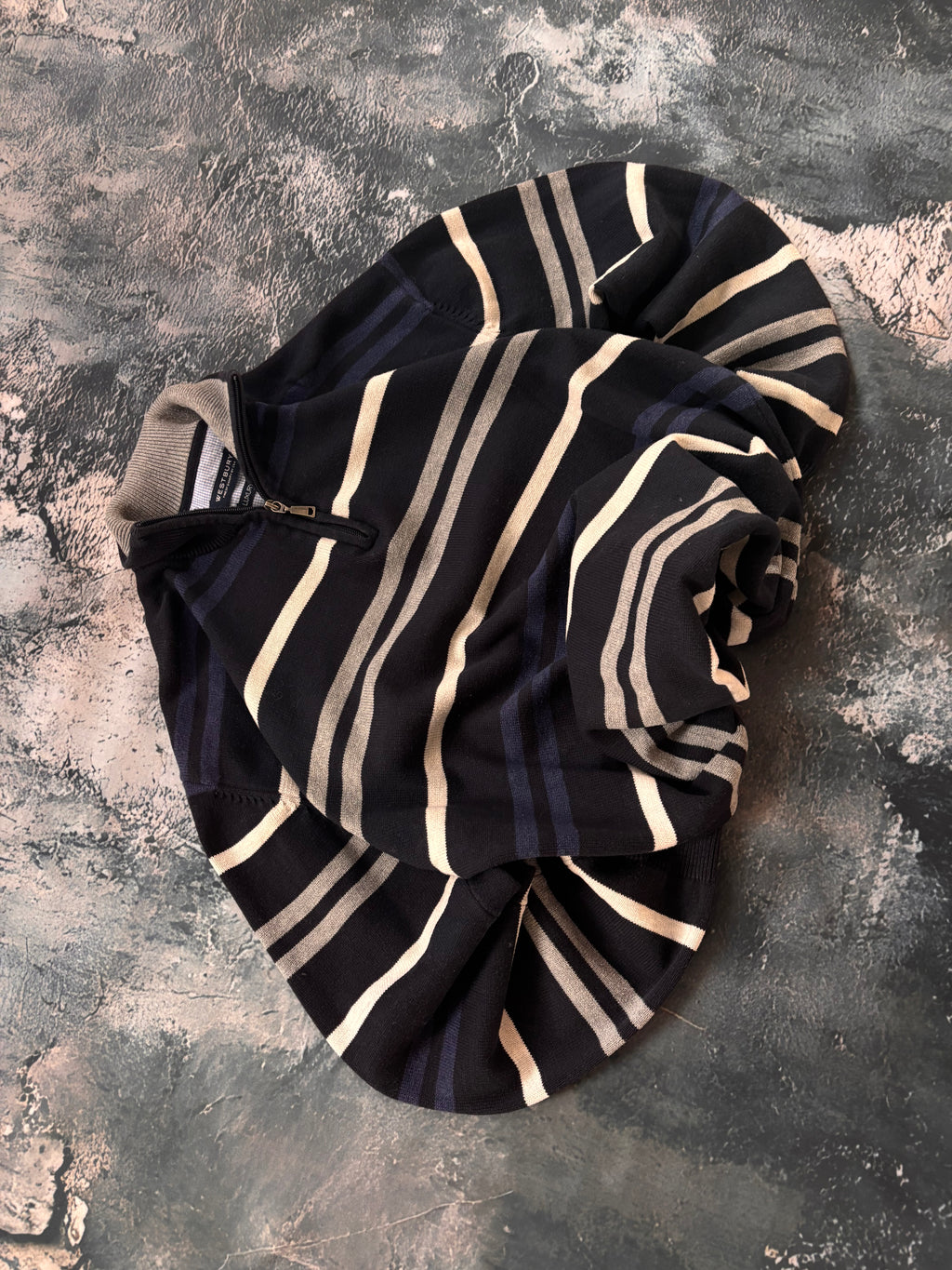 Bluza polo zip z zamkiem granatowy