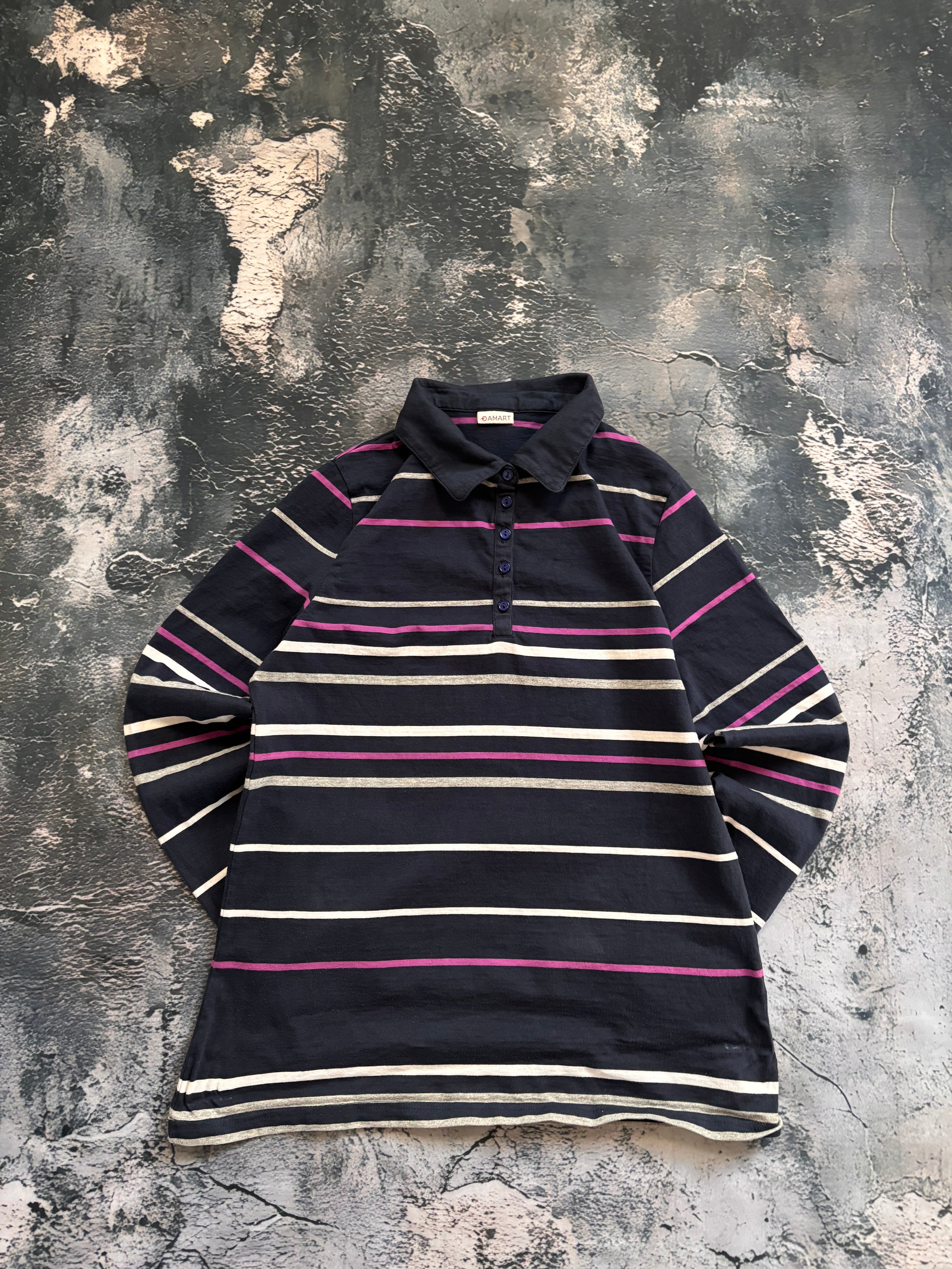 Koszulka longsleeve polo oversize vintage oldschool retro 90s preppy rugby
