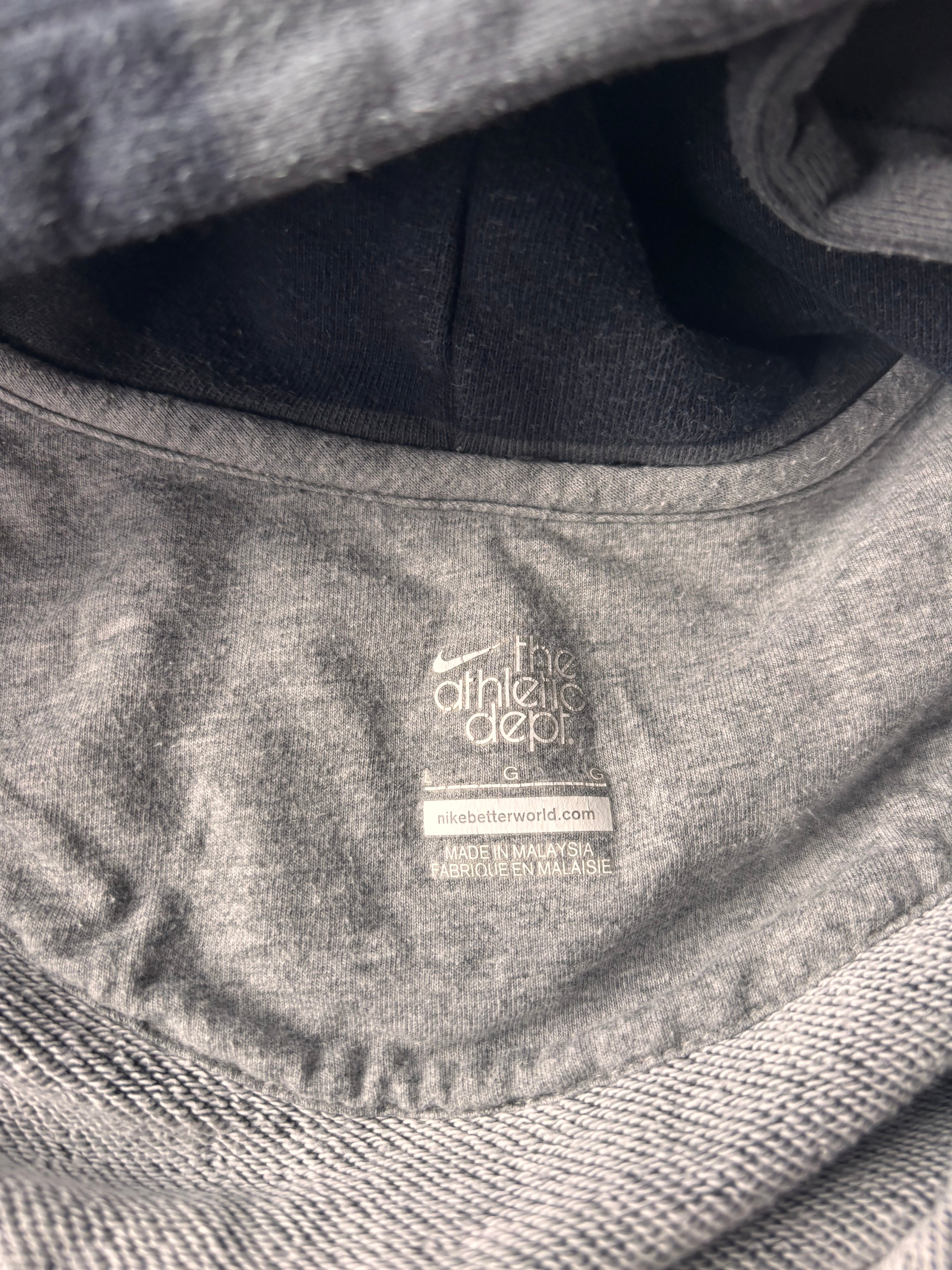 Bluza hoodie zip nike w paski szaro czarna  oversize vintage oldschool retro 90s streetwear basic