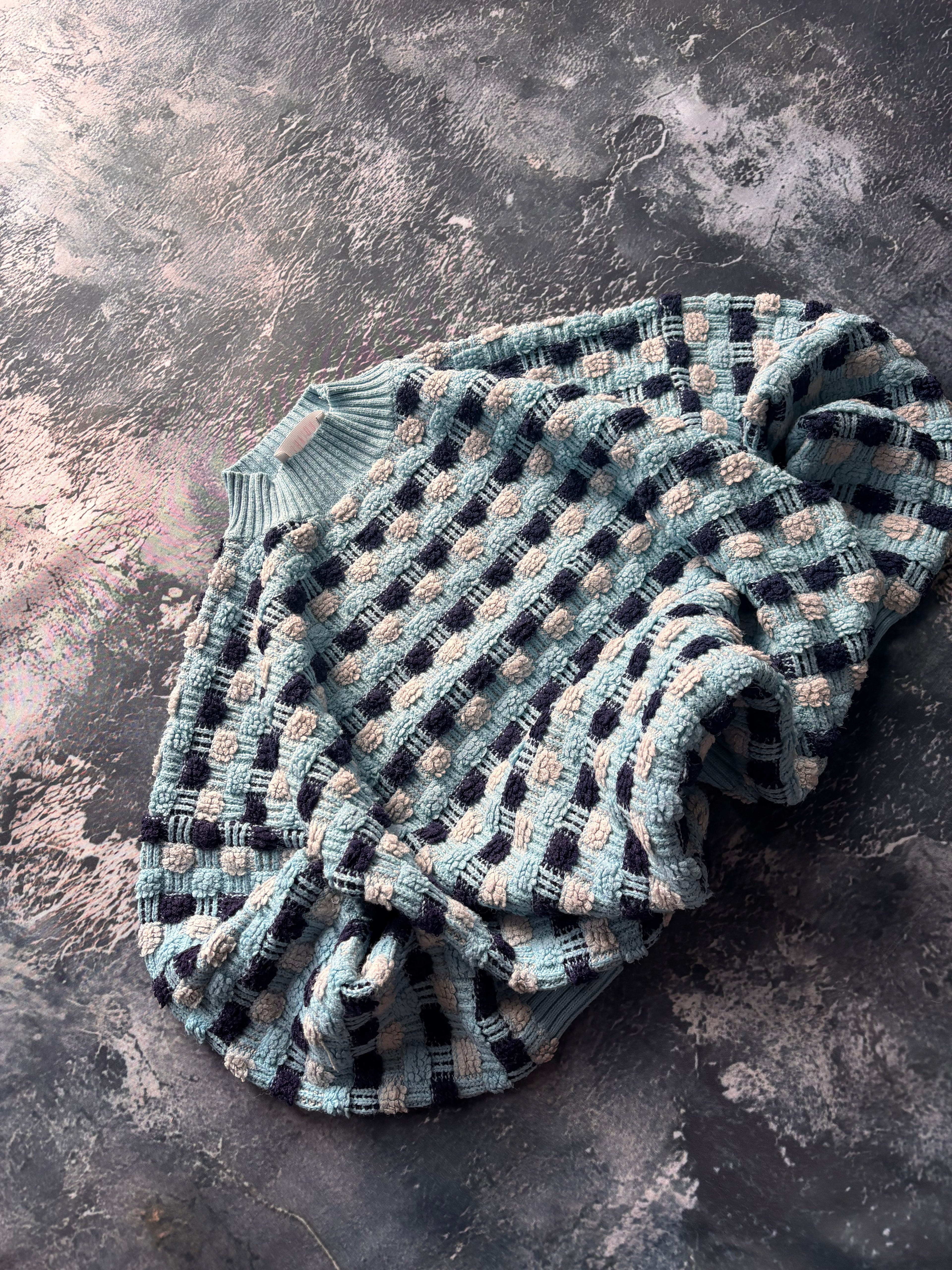 Sweter niebieski texture vintage