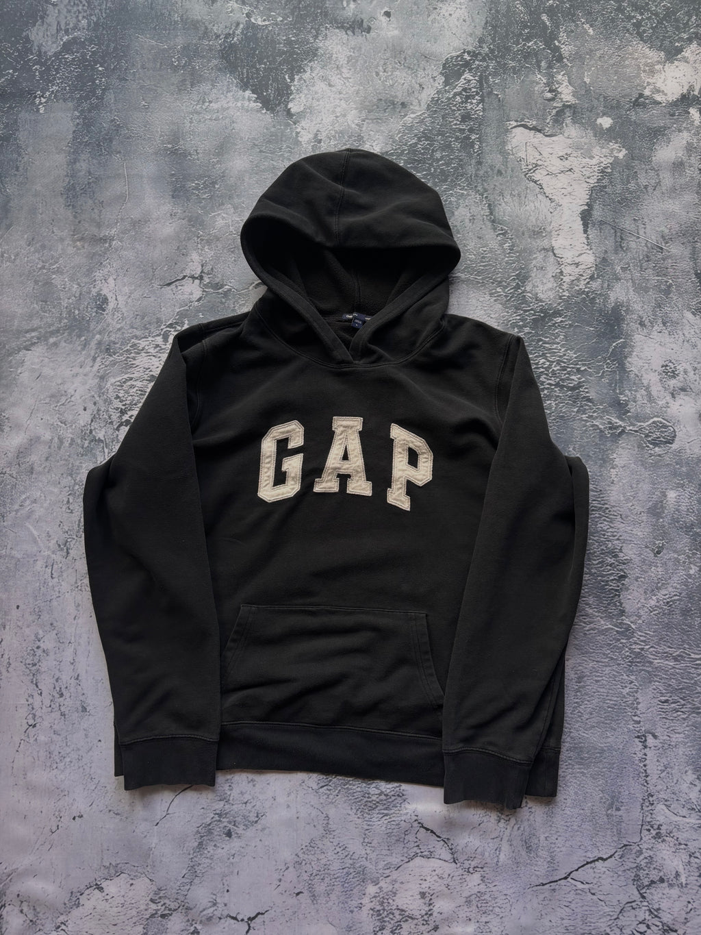 Bluza hoodie GAP prosty krój czarna vintage retro