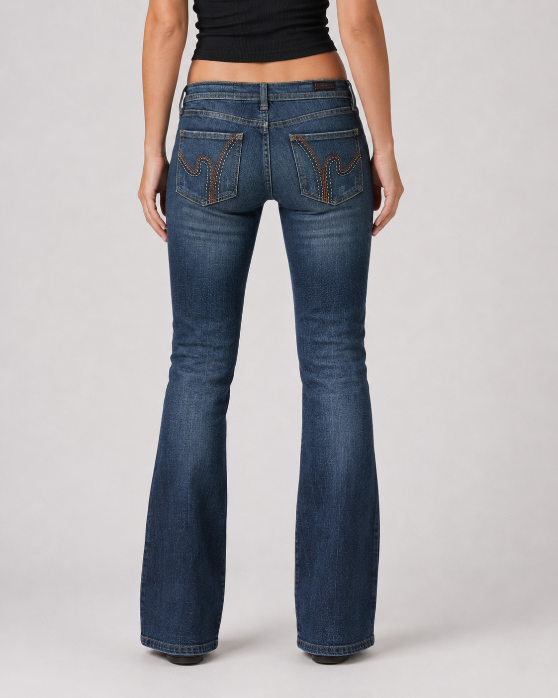 Jeans bootcut spodnie granatowe y2k