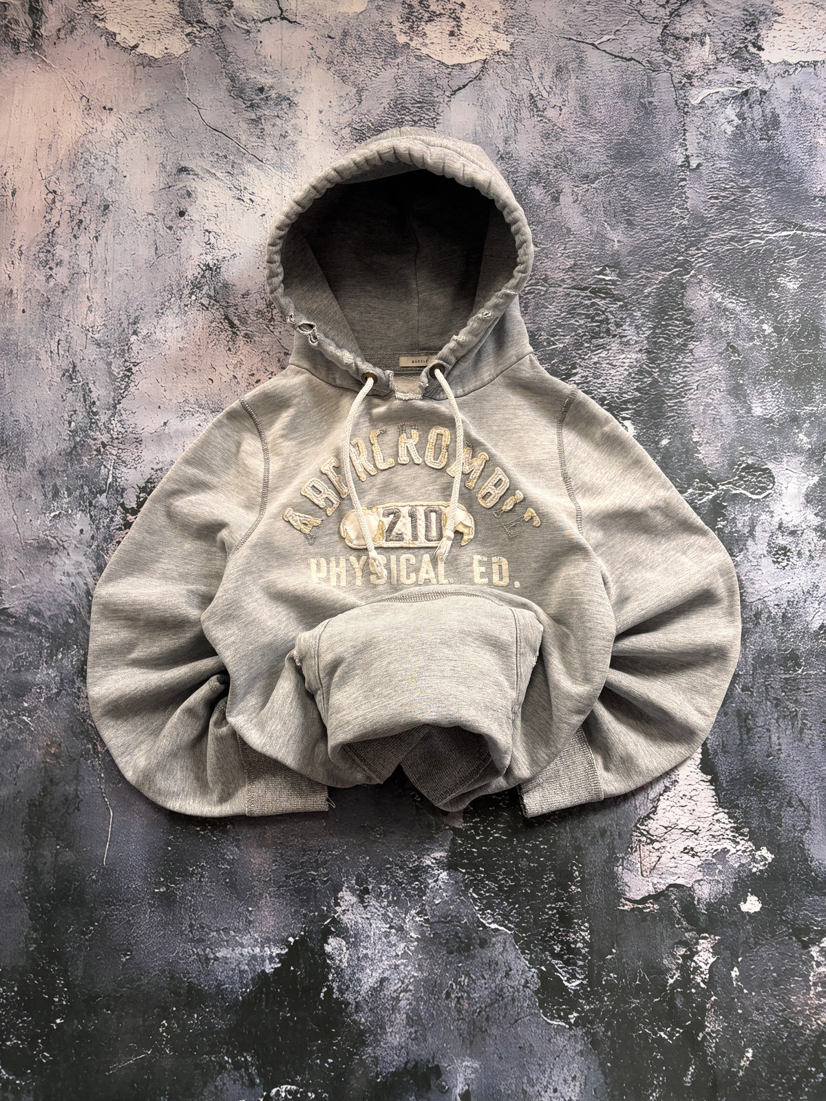 BLUZA HOODIE Abercrombie EFEKT DISTRESSED CUSTOM vintage retro basic