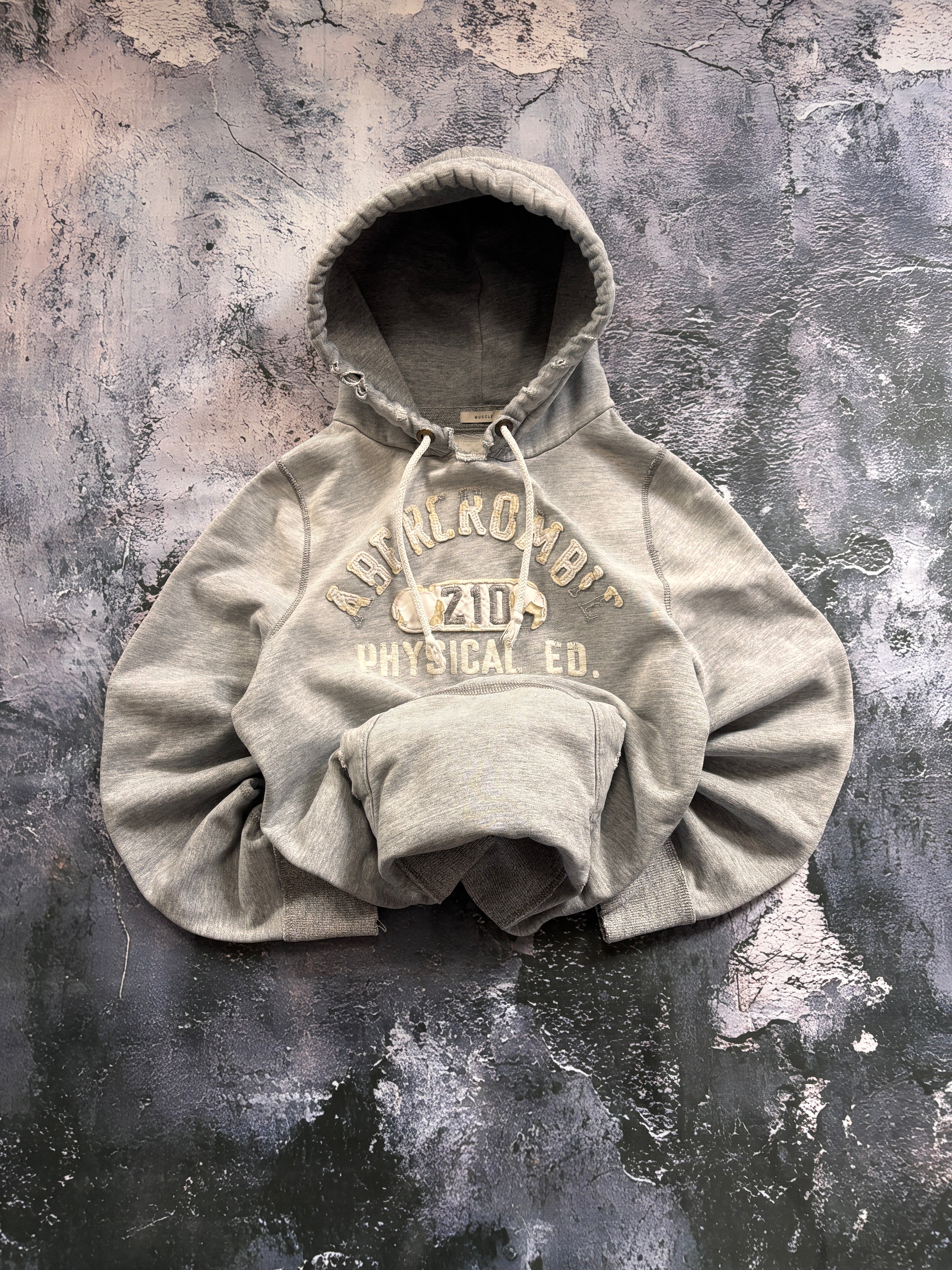 BLUZA HOODIE Abercrombie EFEKT DISTRESSED CUSTOM vintage retro basic