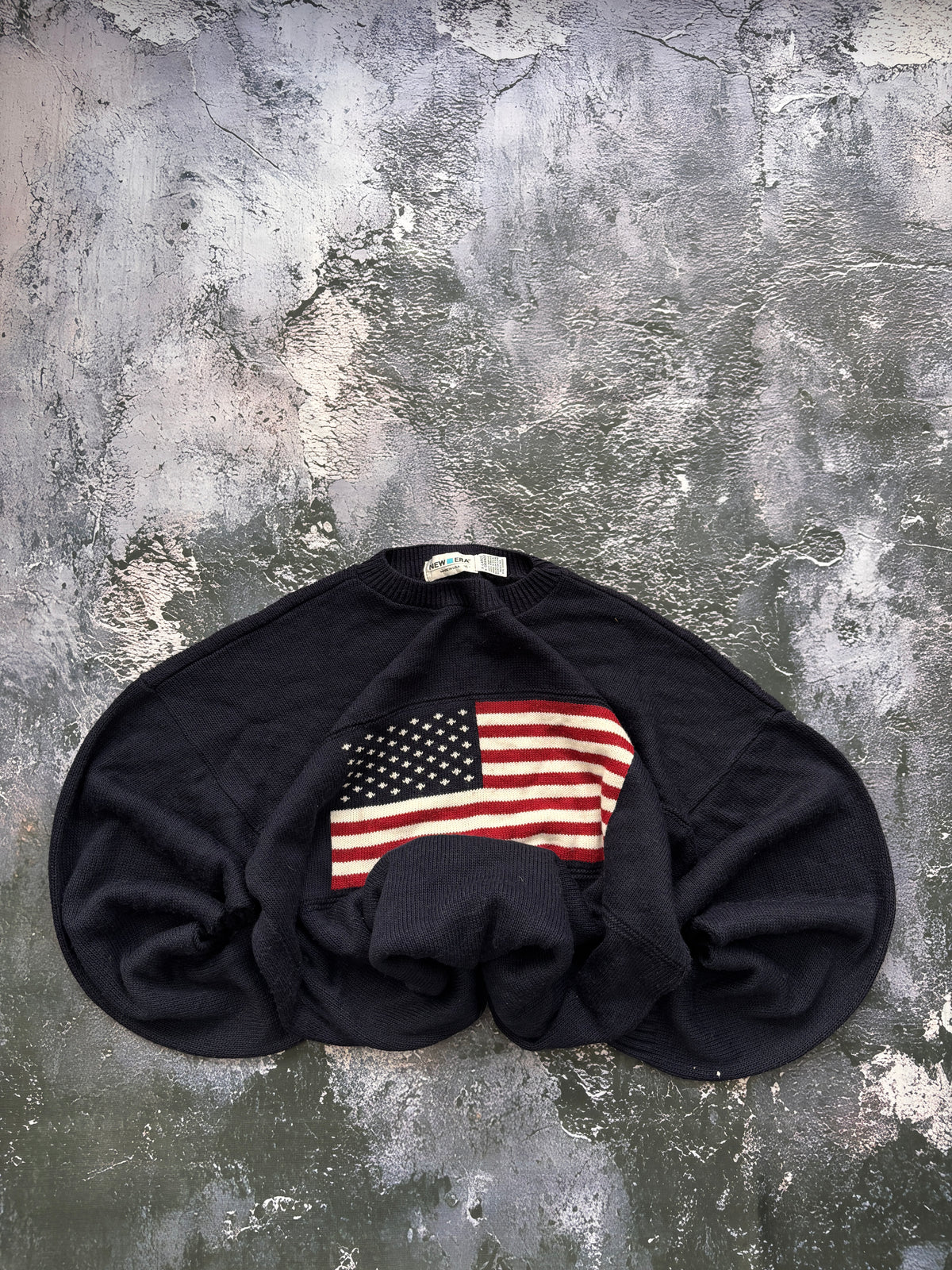 SWETER VINTAGE MADE IN USA FLAGA RETRO 90S