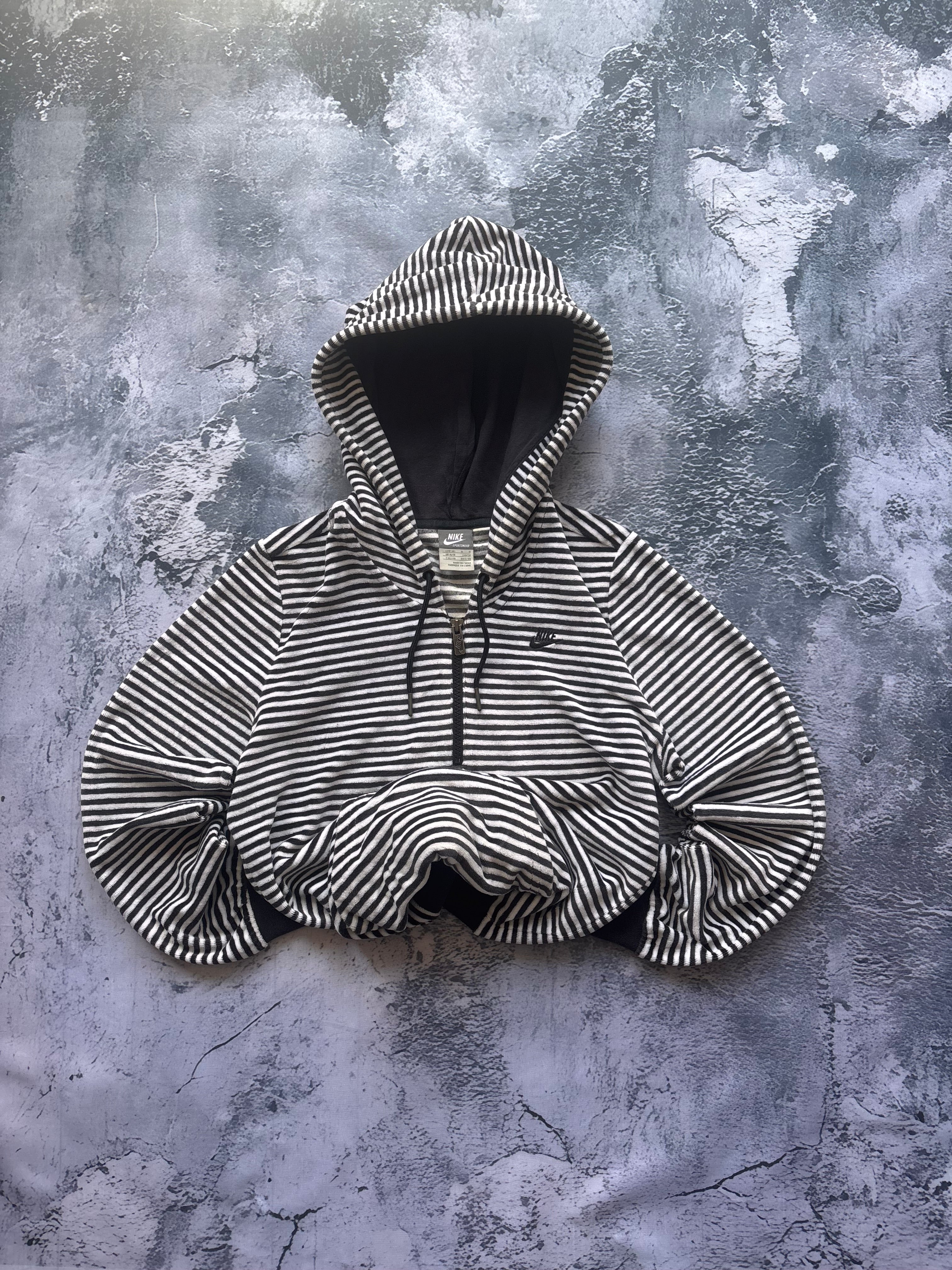 Bluza hoodie oversize w stylu vintage oldschool retro streetwear Nike welurowa paski