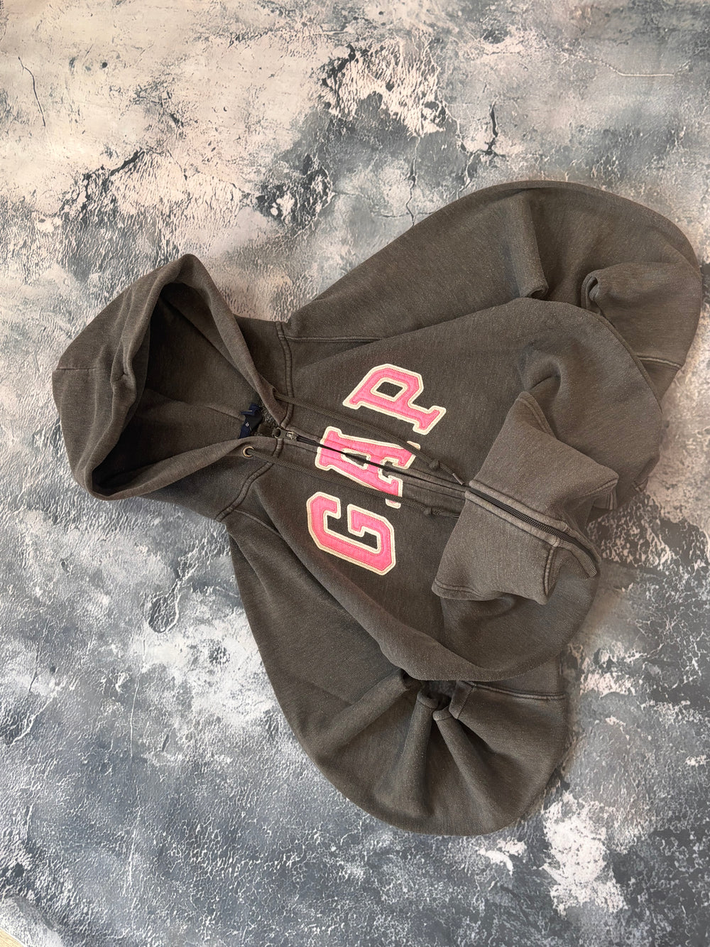 bluza zip hoodie GAP różowo szara