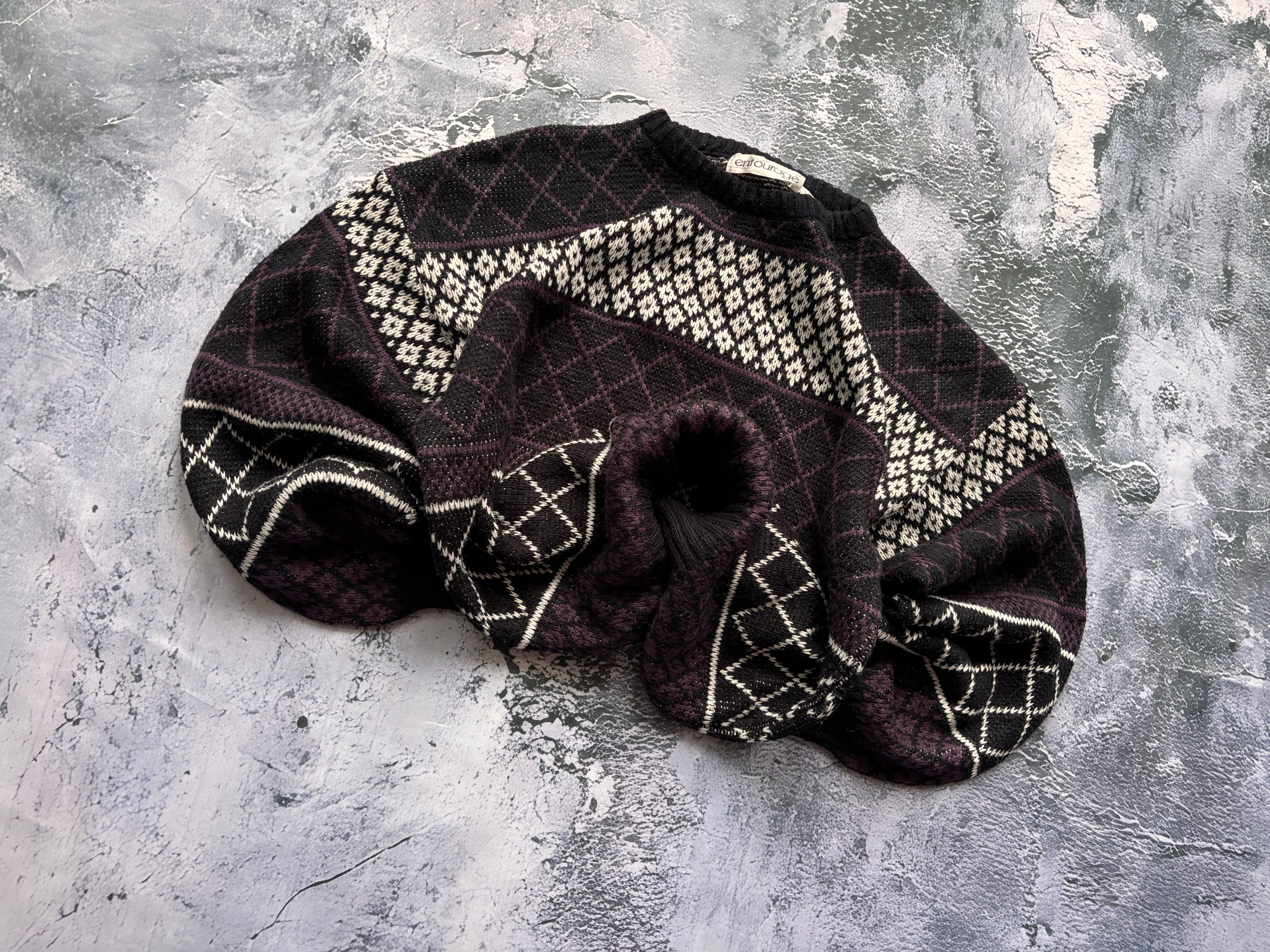 SWETER VFIOLETOWY VINTAGE RETRO 90S