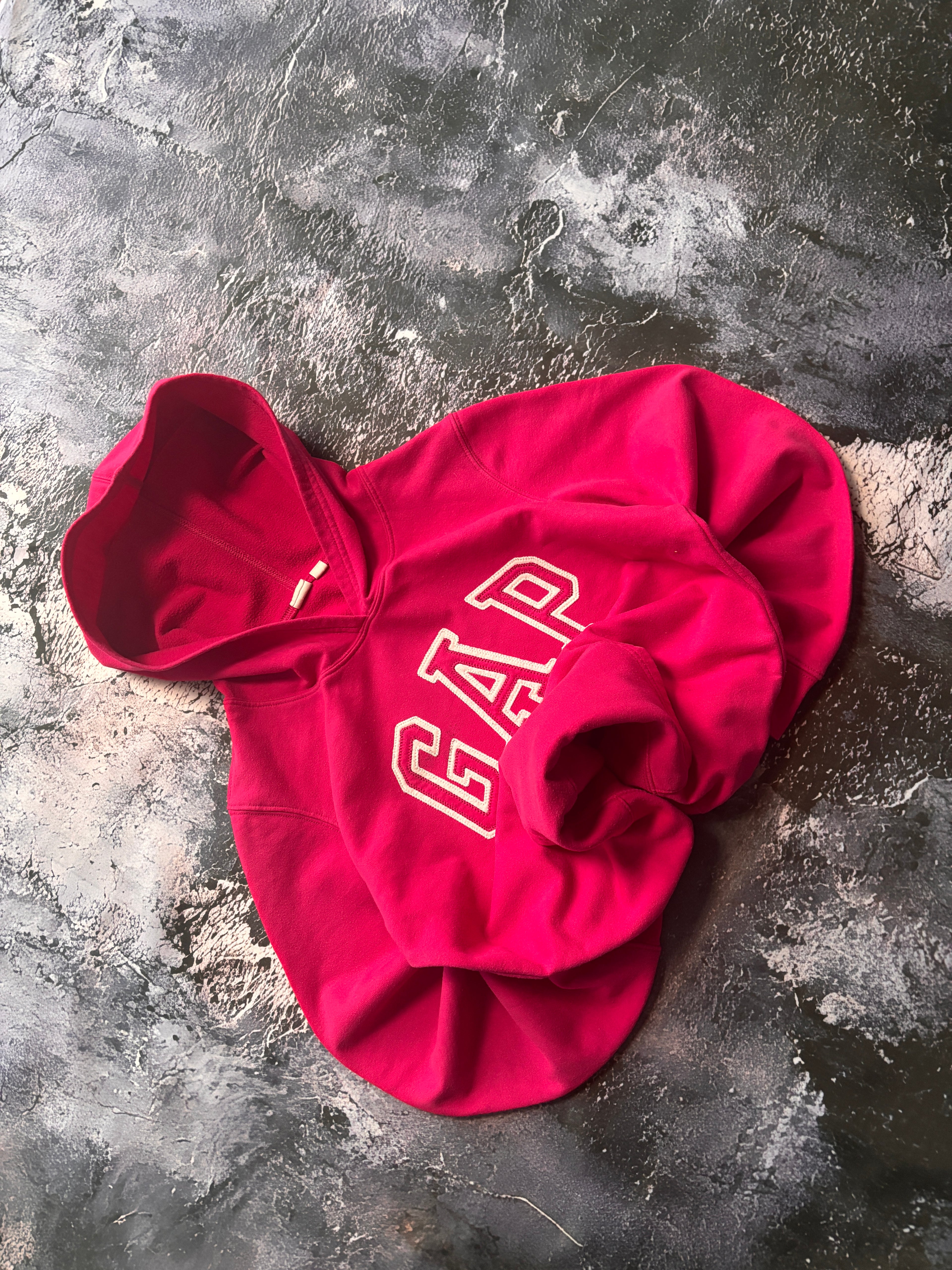 bluza hoodie gap pink basic retro prosty krój
