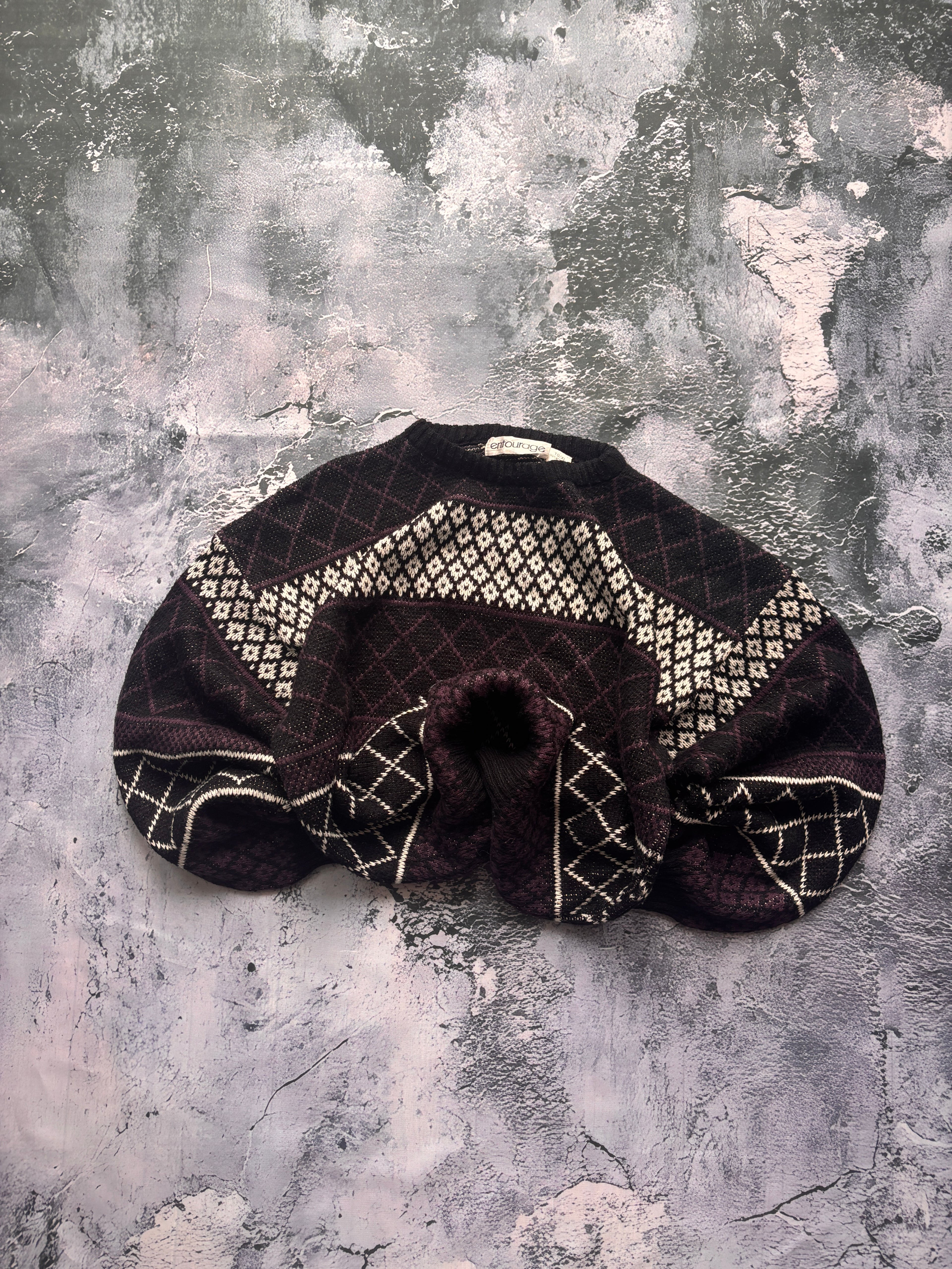 SWETER VFIOLETOWY VINTAGE RETRO 90S