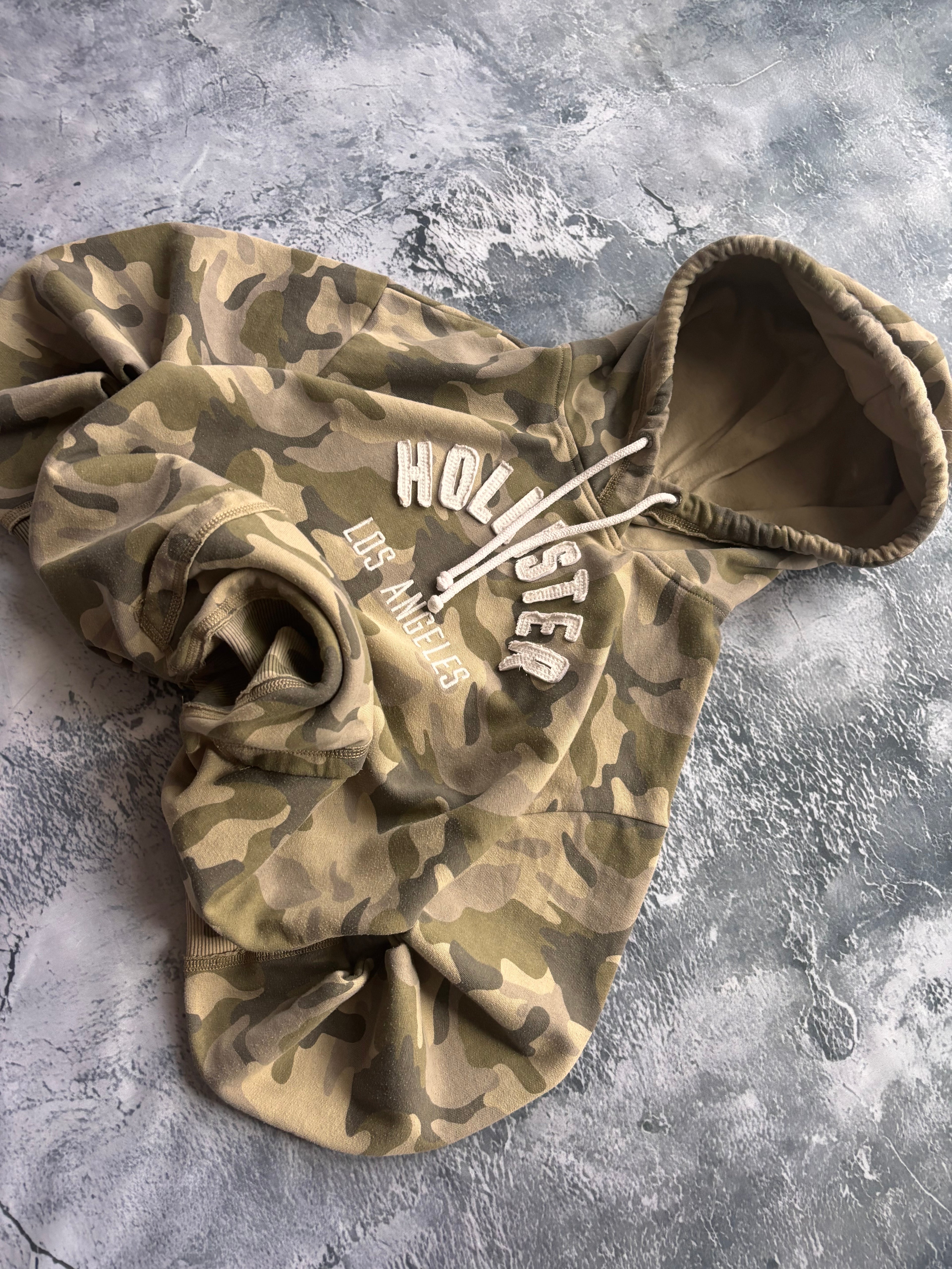 BLUZA HOODIE HOLLIESTER MORO CAMO VINTAGE Y2K RETRO