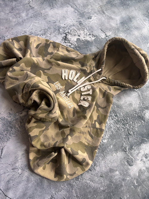 BLUZA HOODIE HOLLIESTER MORO CAMO VINTAGE Y2K RETRO
