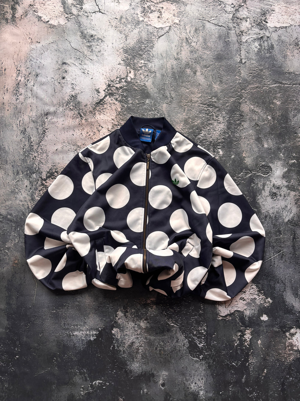 bluza zip w kropki adidas granatowa viralowa tiktok oversize