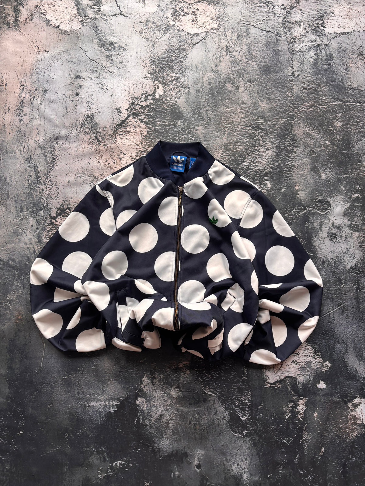 bluza zip w kropki adidas granatowa viralowa tiktok oversize