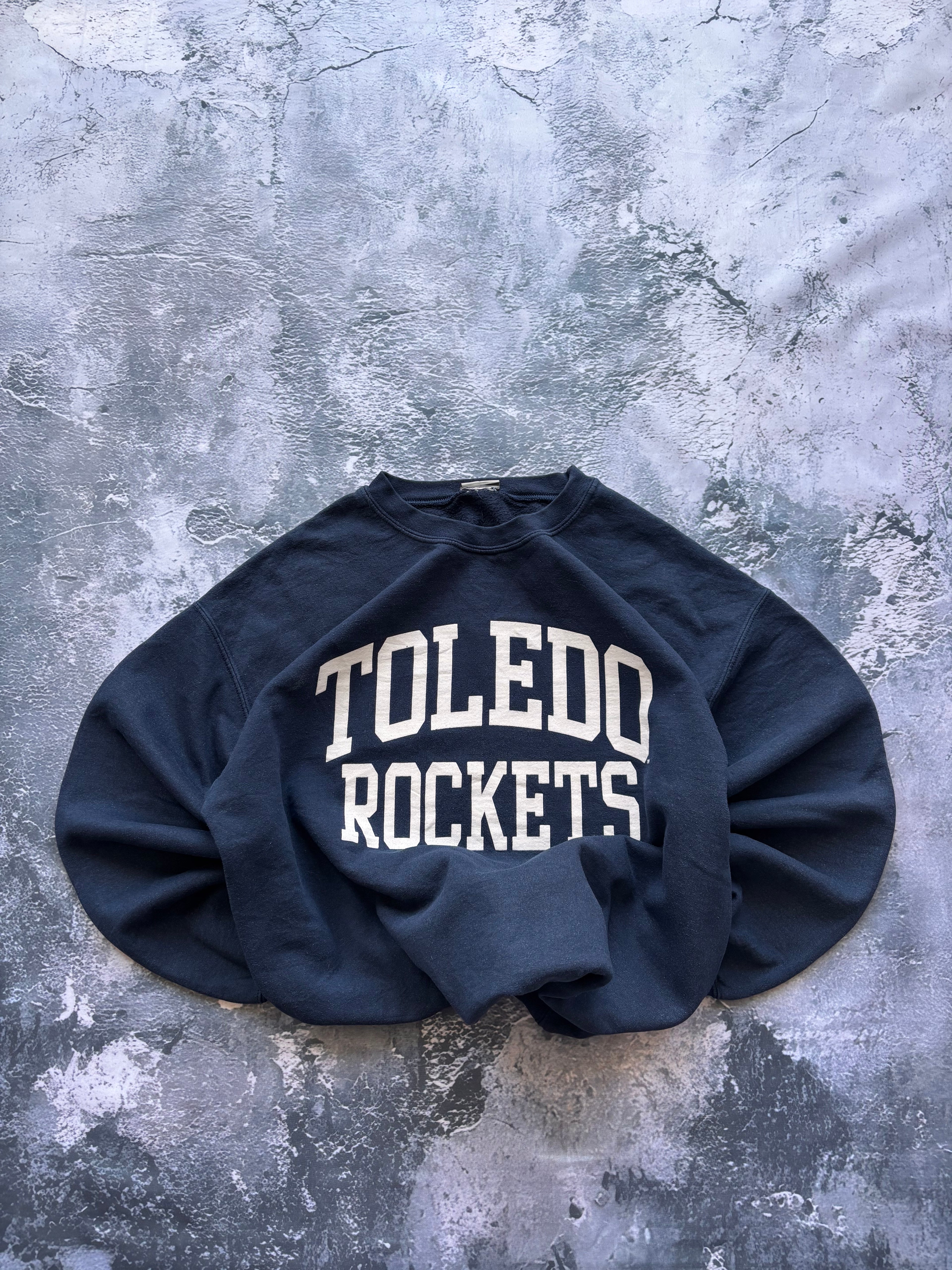 bluza crewneck TOLEDO ROCKETS granatowa vintage oversize