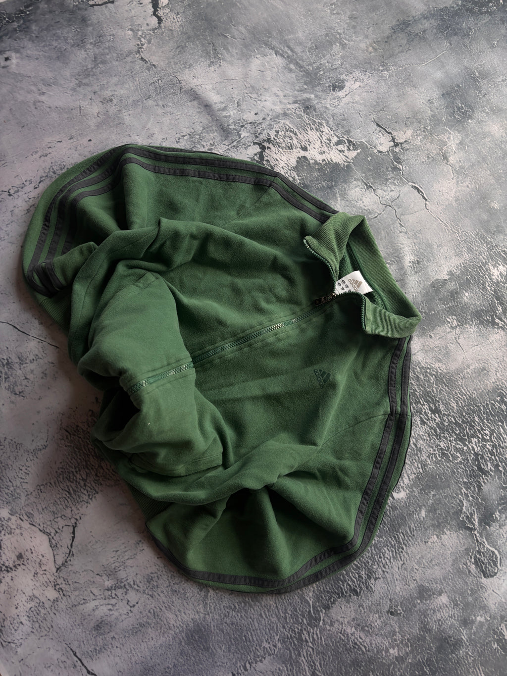 BLUZA ZIP HOODIE ADIDAS CIEMNOZIELONA UNIKAT OVERSIZE