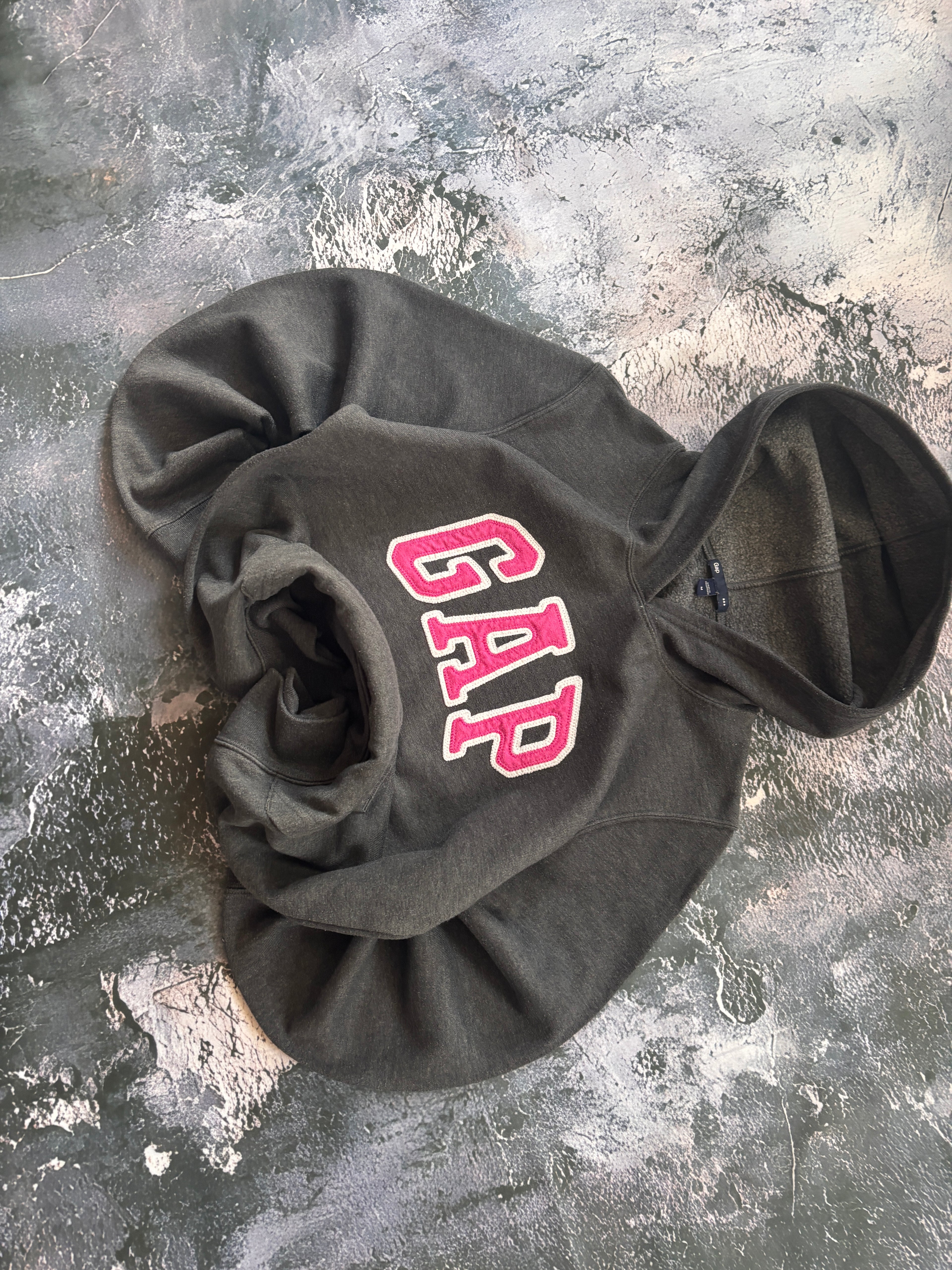 BLUZA HOODIE SZARA BASIC GAP RETRO PROSTY KRÓJ