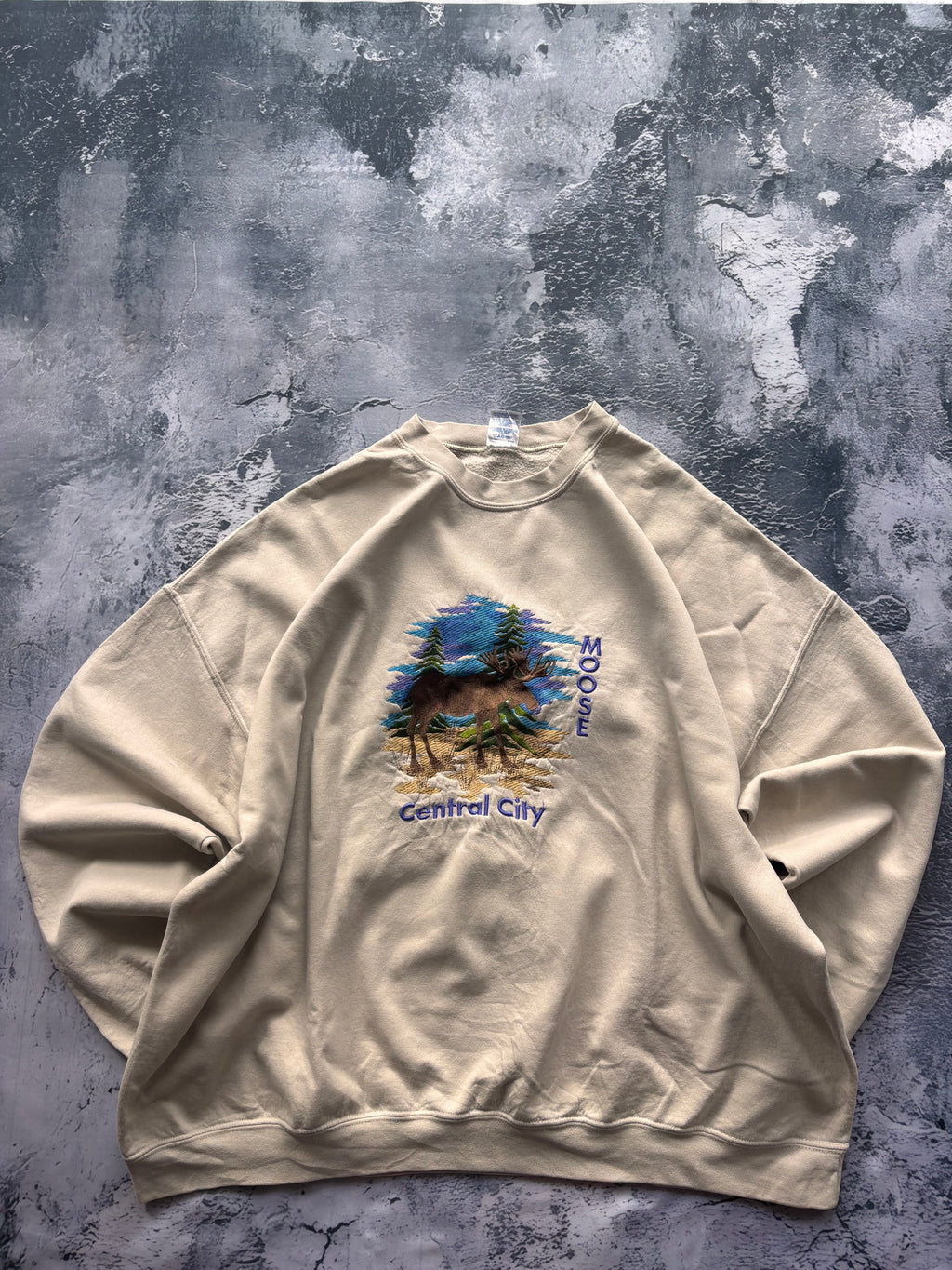 Bluza crewneck oversize boxy w stylu vintage oldschool retro 90s american moose colorado