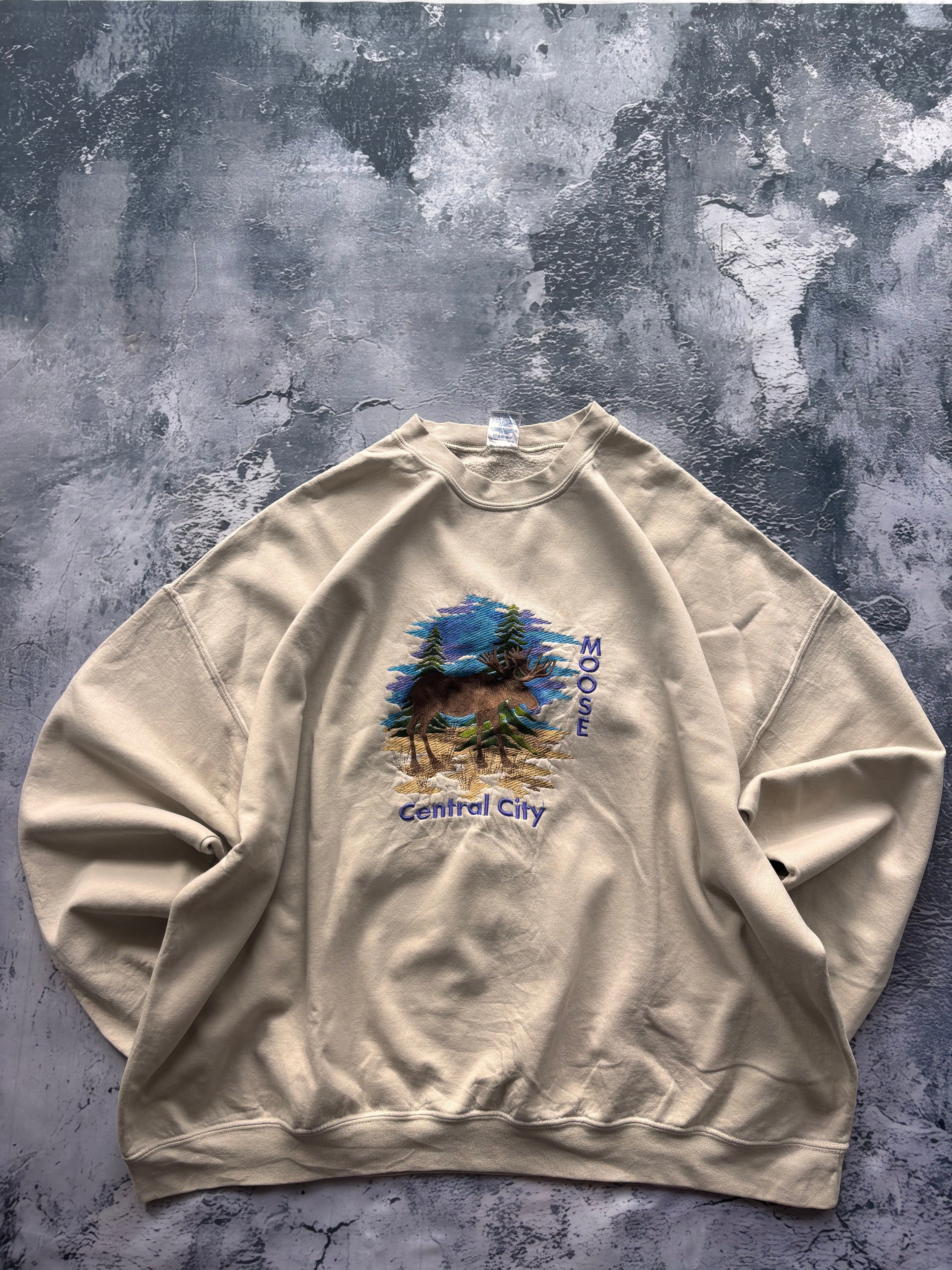Bluza crewneck oversize boxy w stylu vintage oldschool retro 90s american moose colorado