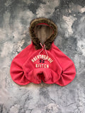 bluza hoodie pink Abercrombie 92 z kapturem z włosem vintage retro