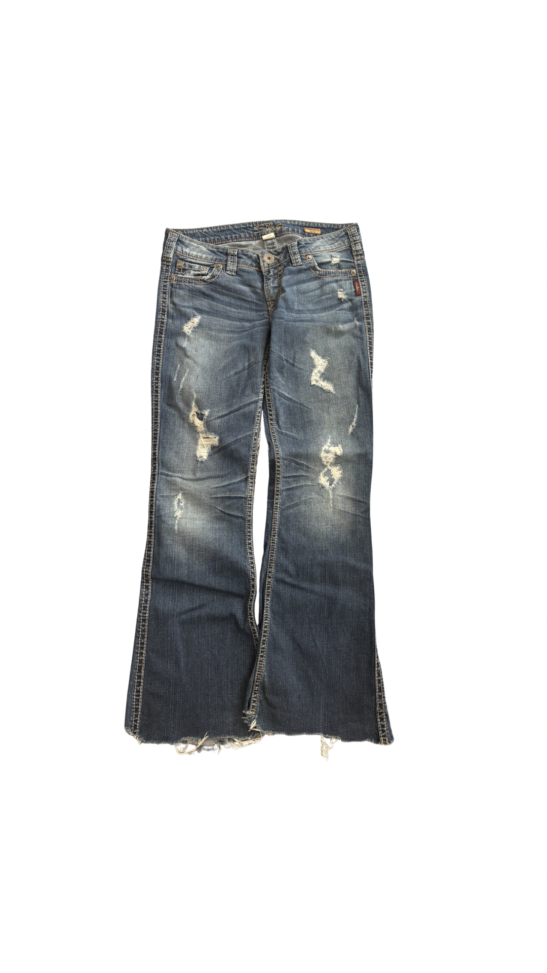 jeansy bootcout szarpane distressed vintage y2k