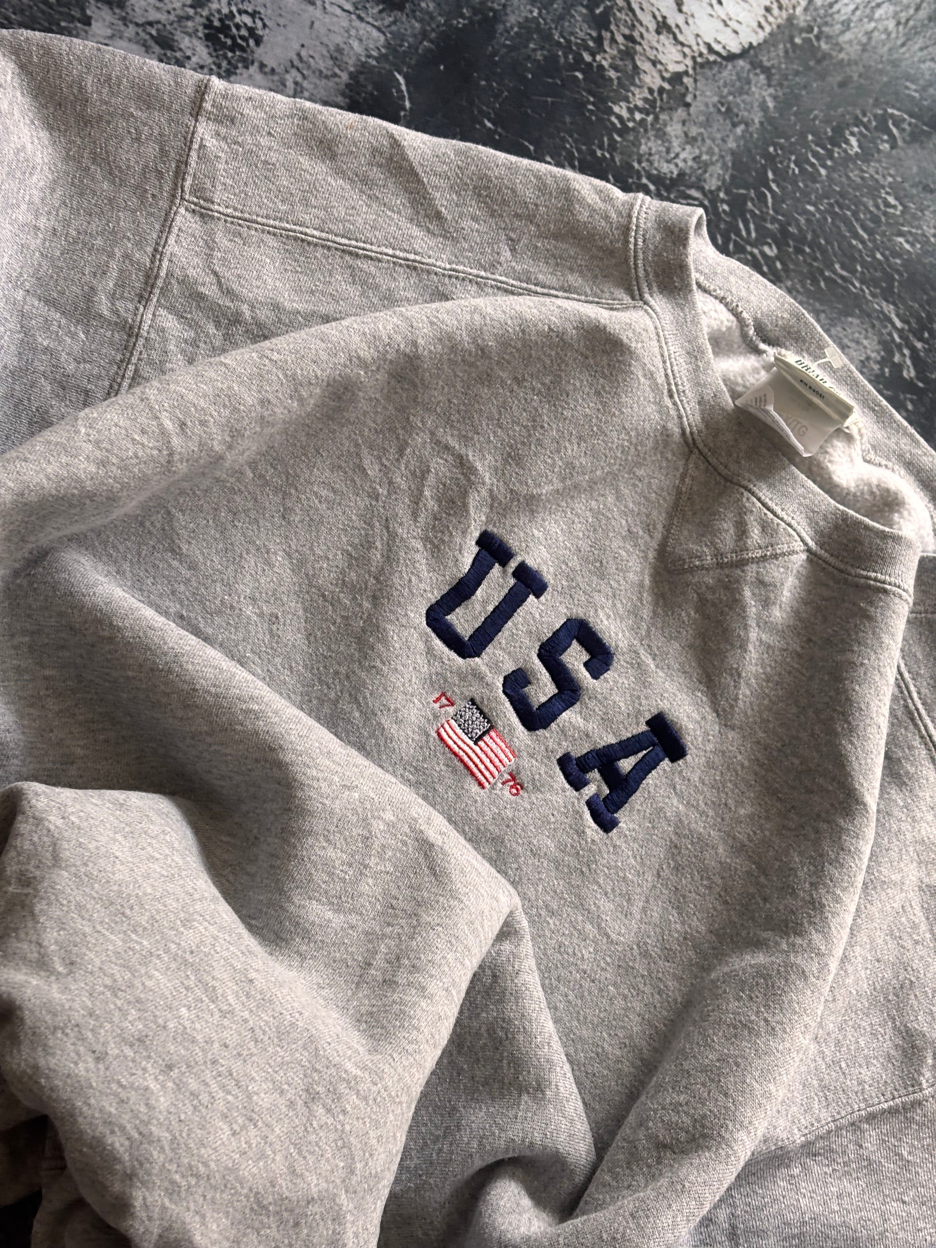 Bluza crewneck USA oversize vintage oldschool retro 90s minimal oldmoney streetwear