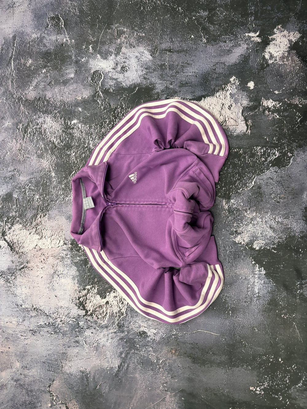 KLASYCZNA ZIP BLUZA ADIDAS FIOLETOWA VINTAGE PROSTY KRÓJ