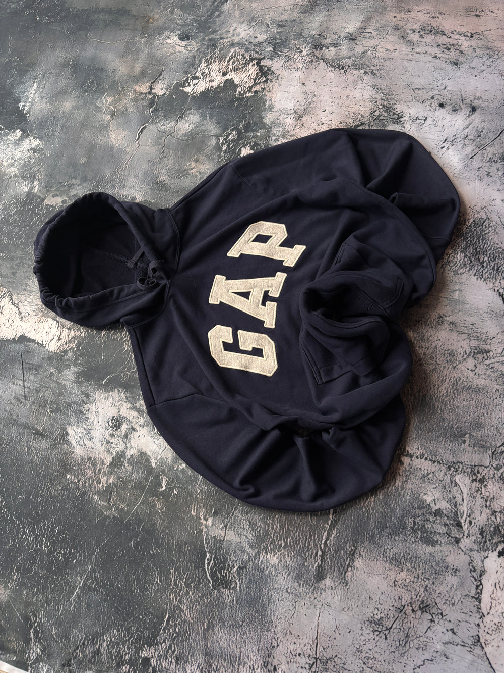 BLUZA HOODIE GAP BASIC BIG LOGO GRANATOWA