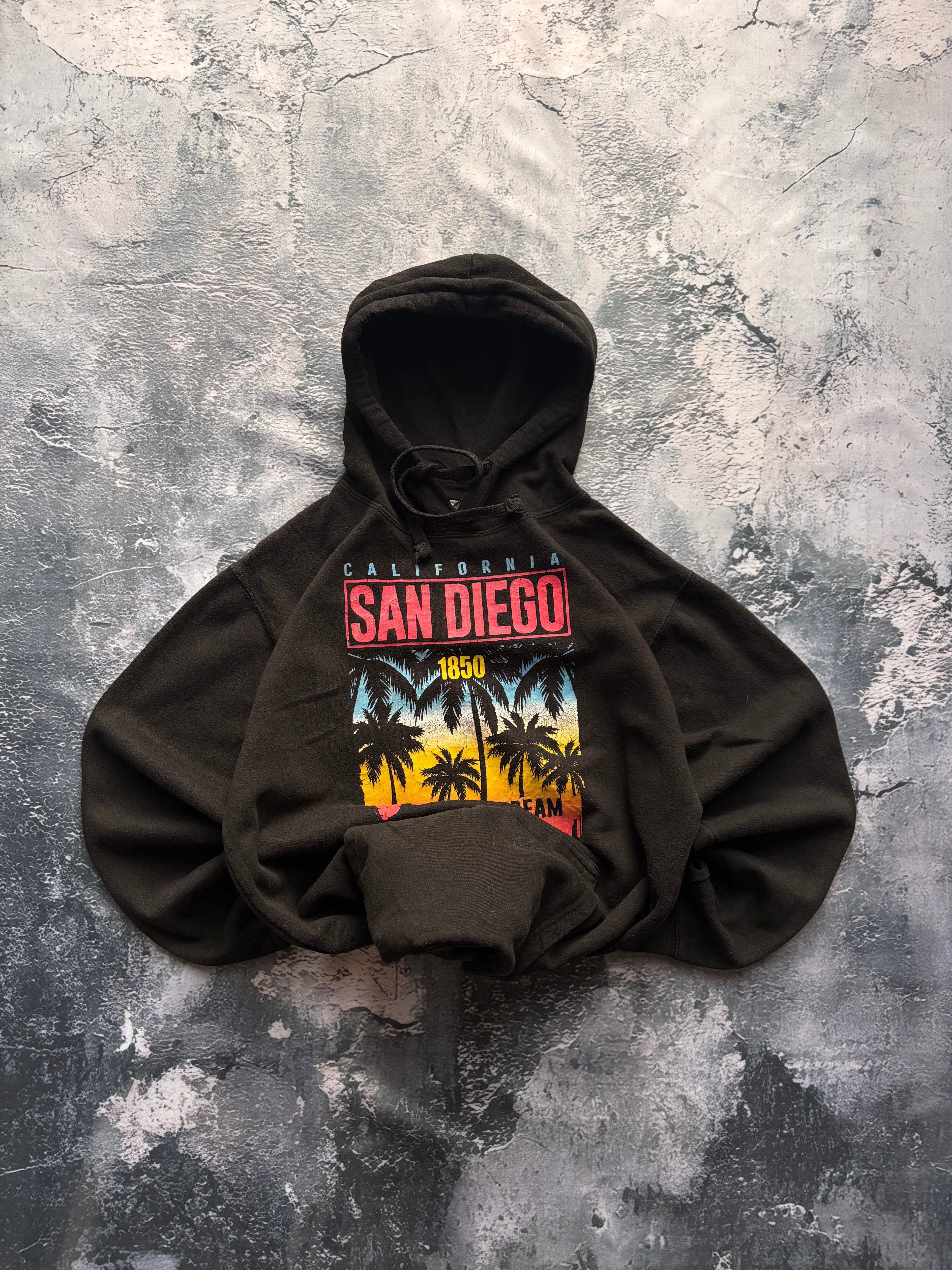 Bluza hoodie SAN DIEGO vintage black