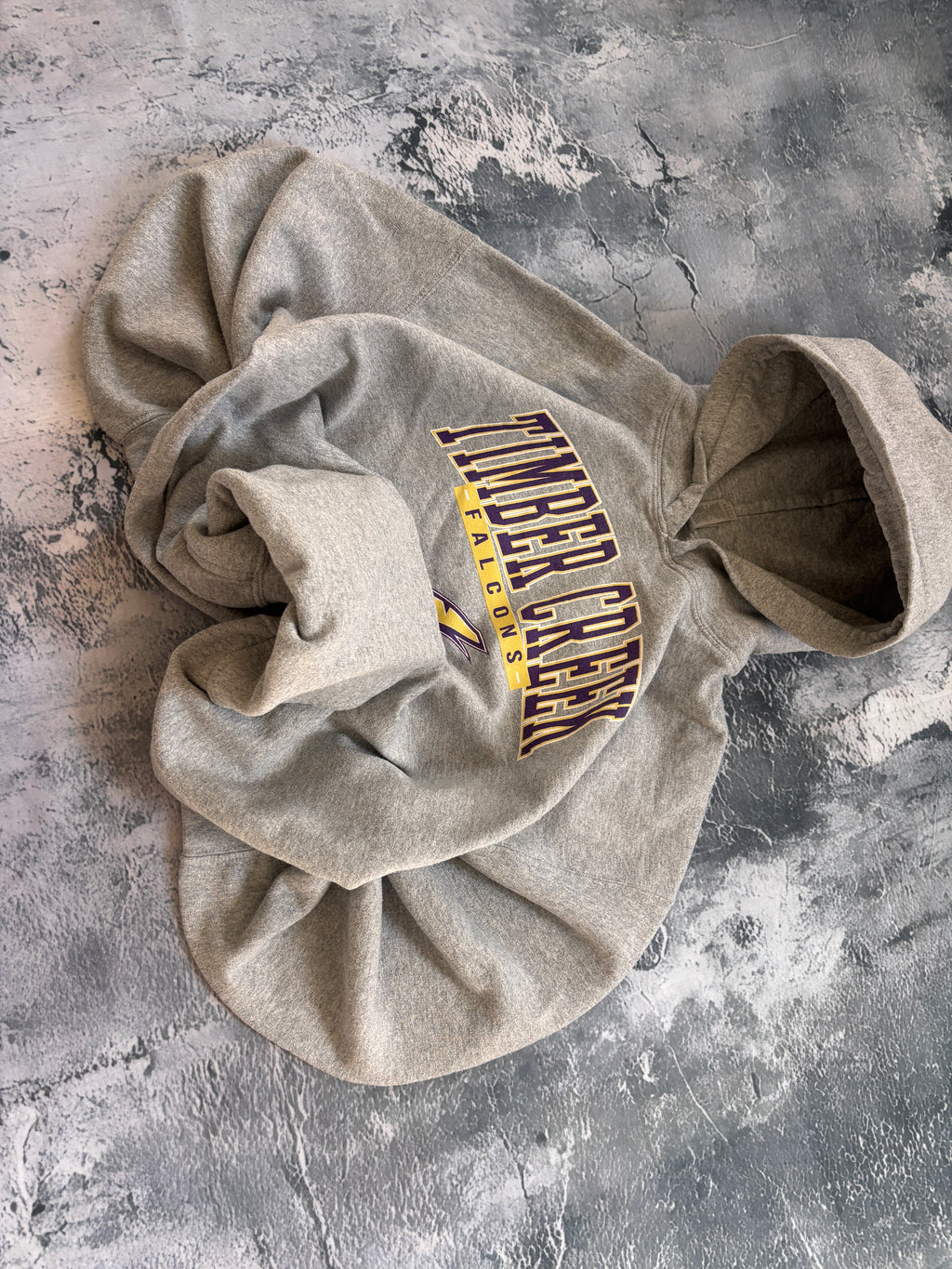 Bluza hoodie uniwersytecka szara oversize