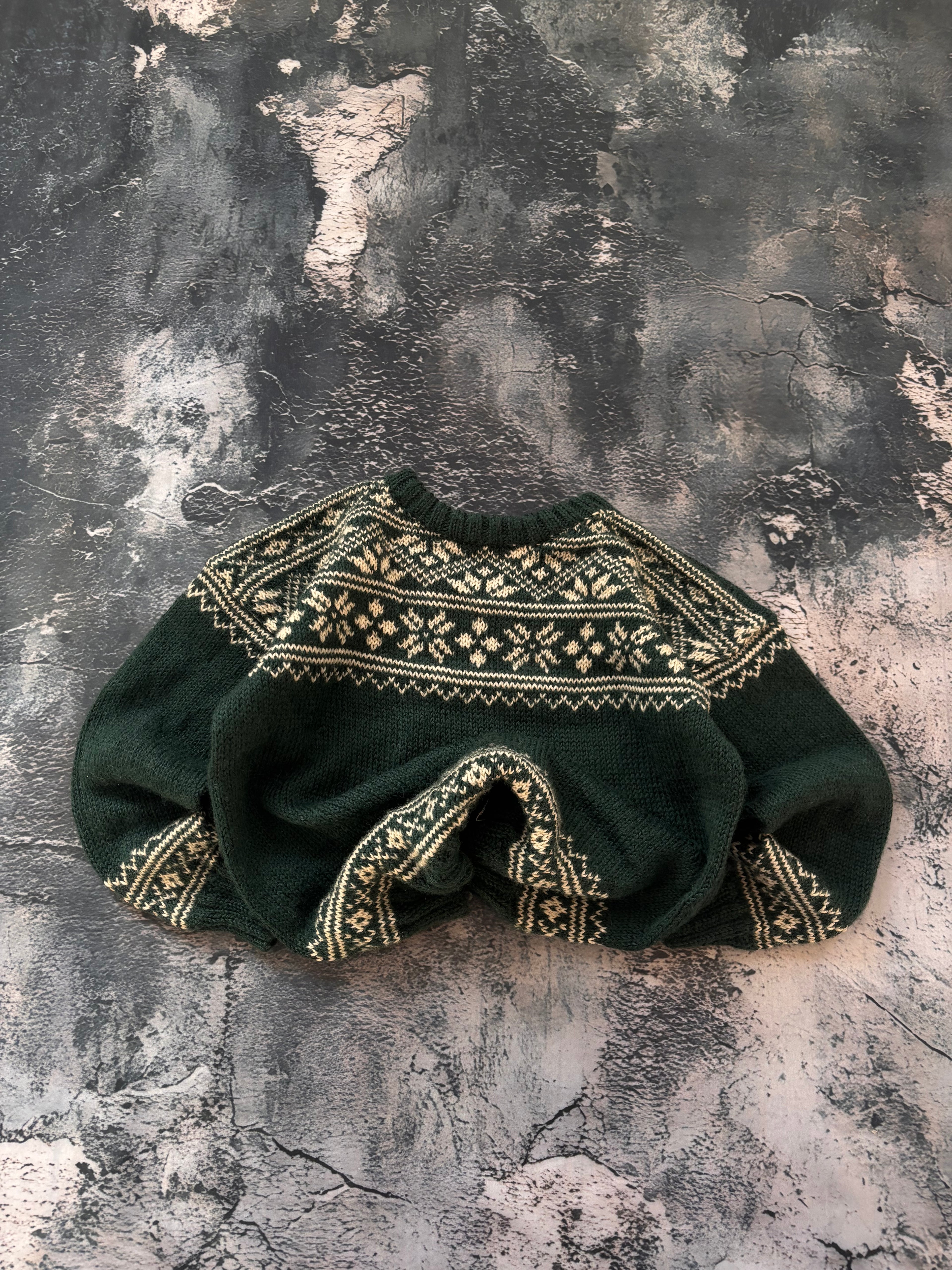 Sweter zielony prosty kroj vintage