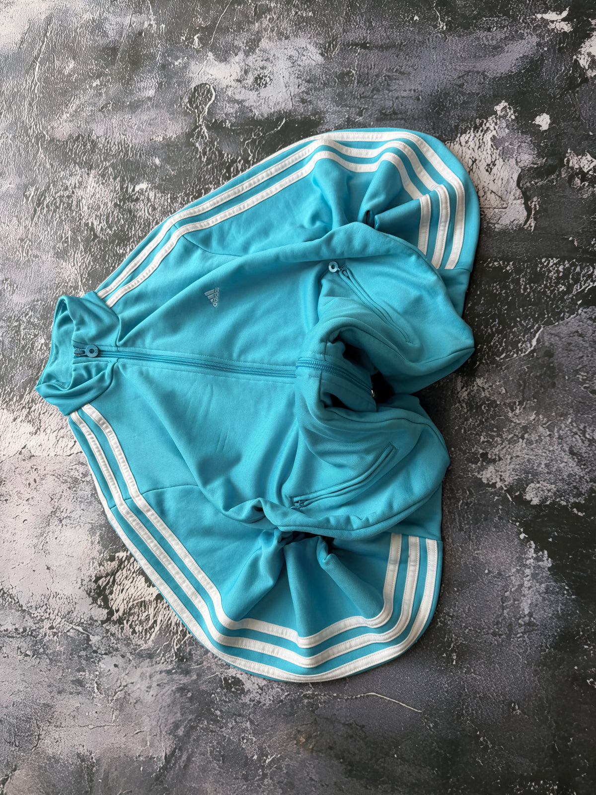 BLUZA ZIP ADIDAS TIFFANY BLUE W PASKI KLASYCZNA BASIC
