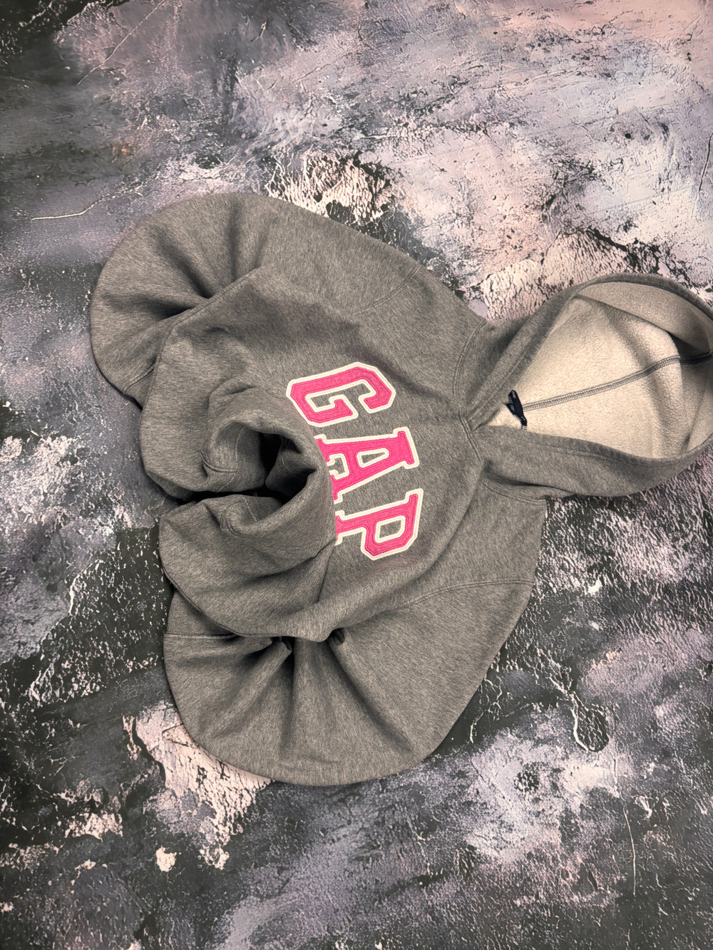 BLUZA HOODIE SZARA BASIC PINK PROSTY KRÓJ