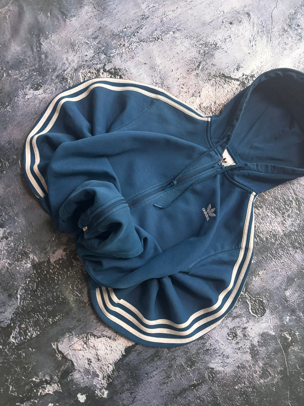 BLUZA ZIP HOODIE ADIDAS BŁĘKITNA BLUE RETRO AMERICAN STREETWEAR