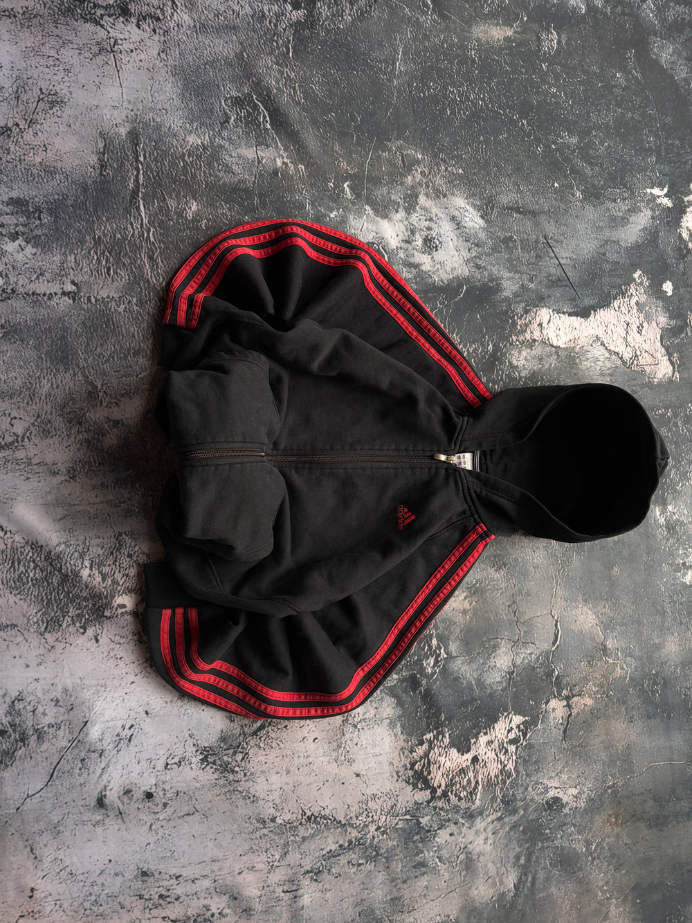 BLUZA HOODIE ADIDAS CZARNA OVOERSIZE W PASKI KLASYK