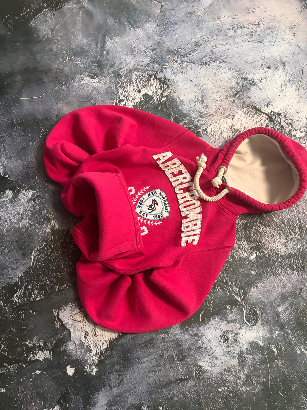 bluza hoodie Abercrombie pink prosty krój vintage