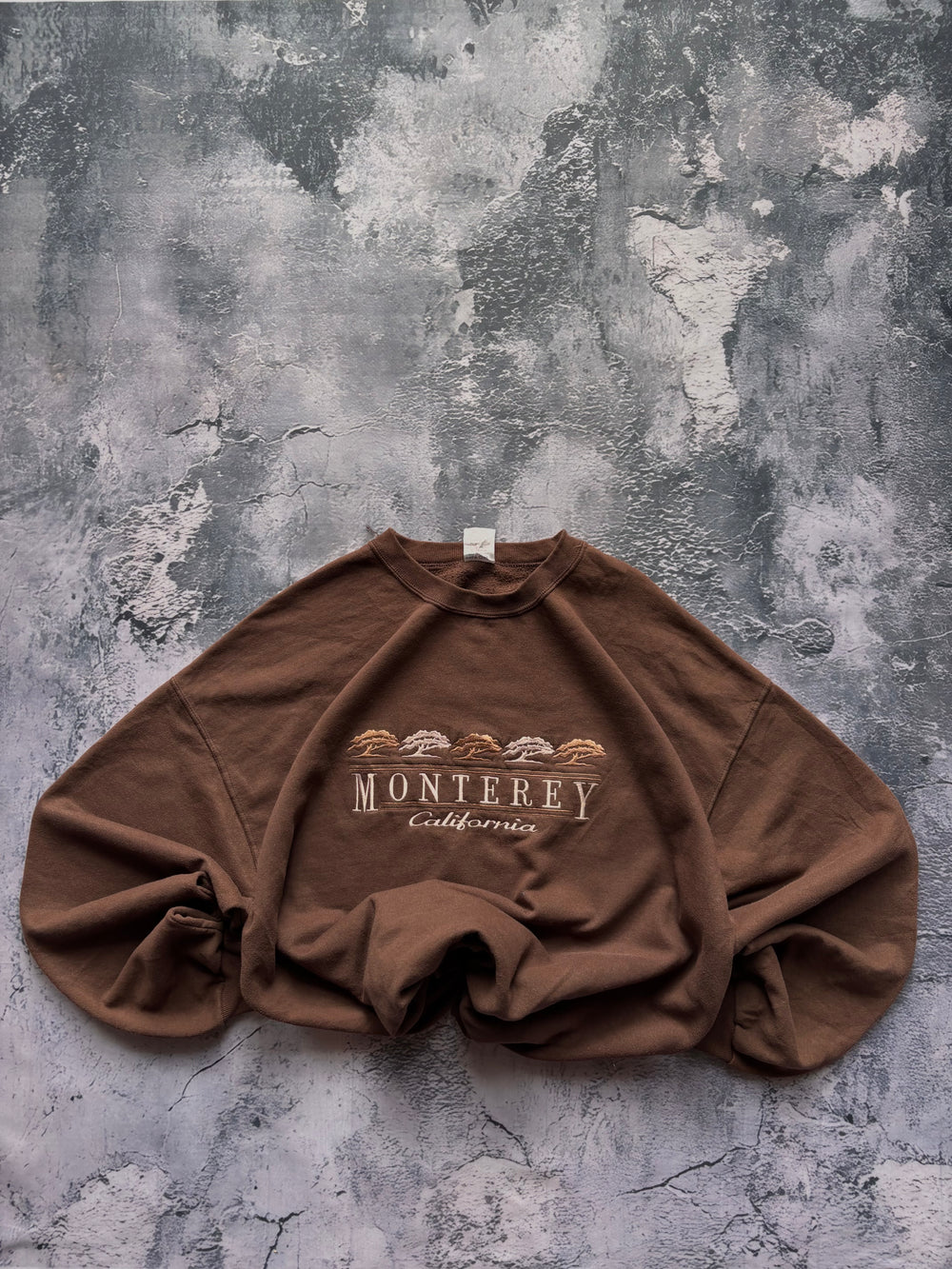 Bluza crewneck oversize baggy w stylu vintage oldschool retro 90s california monterey brown