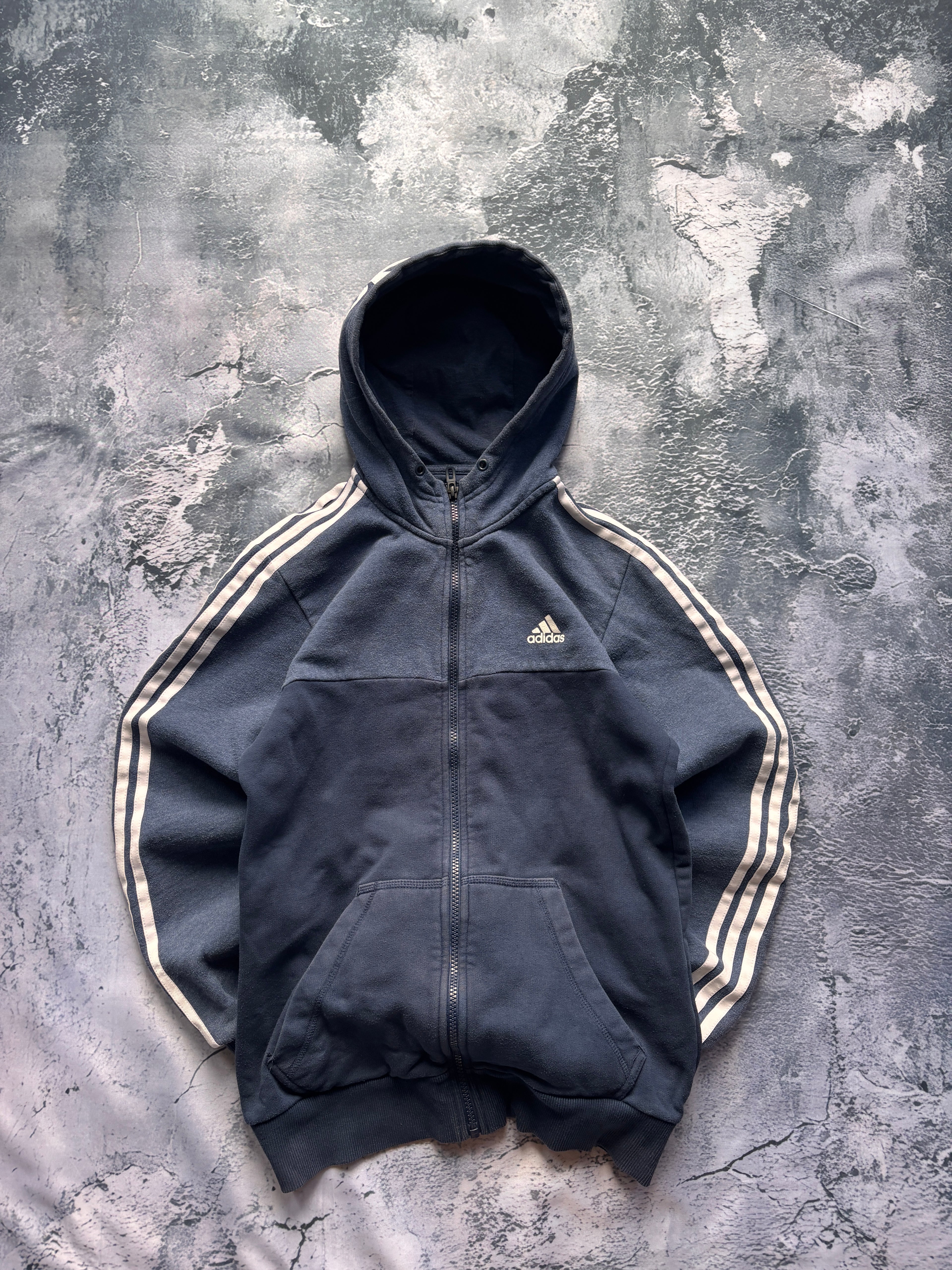 bluza zip hoodie adidas oversize retro w paski