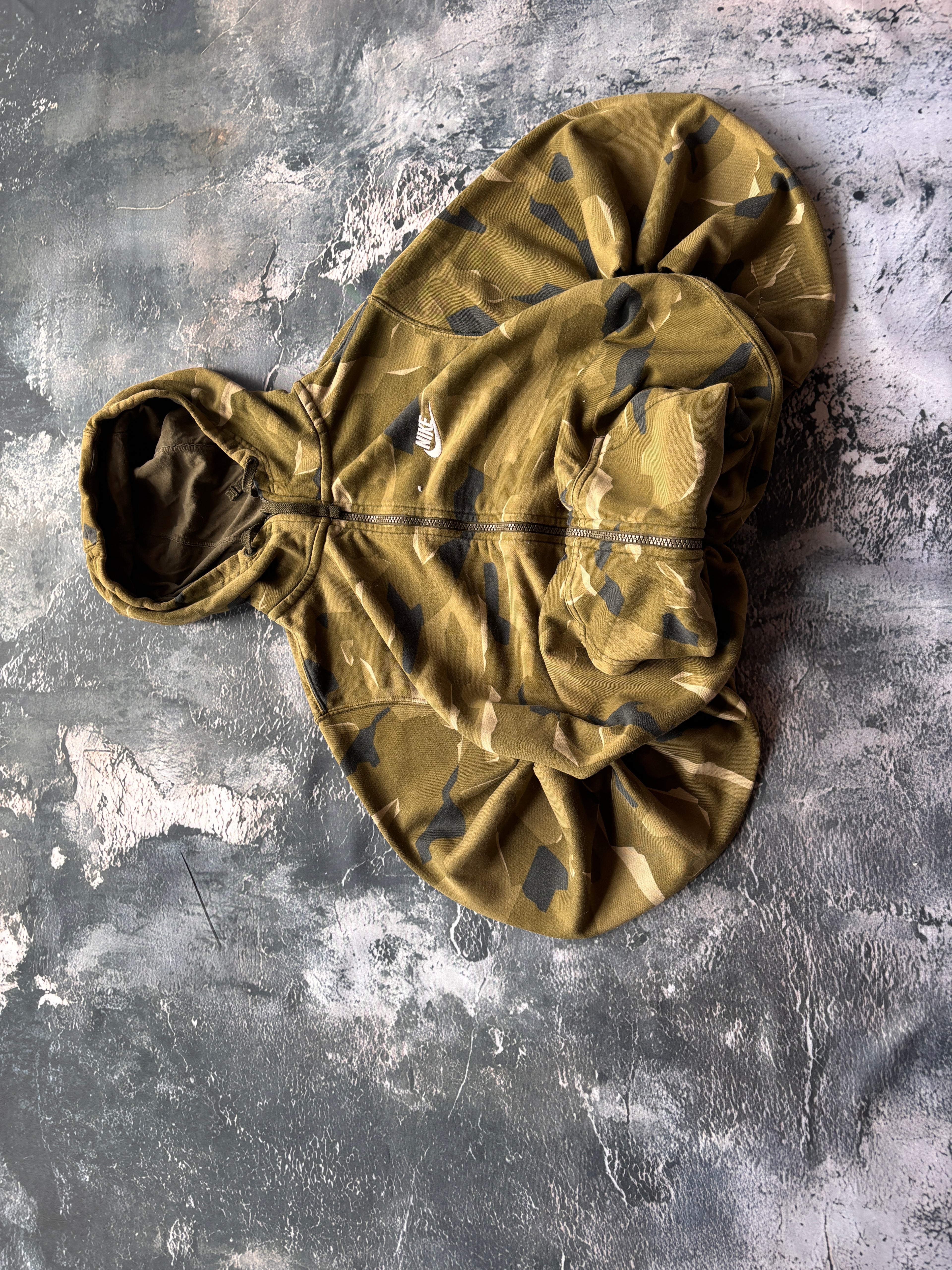 Bluza zip hoodie moro camo nike vintage oversize