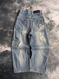 jeansy haft dzwony vintage usa streetwear