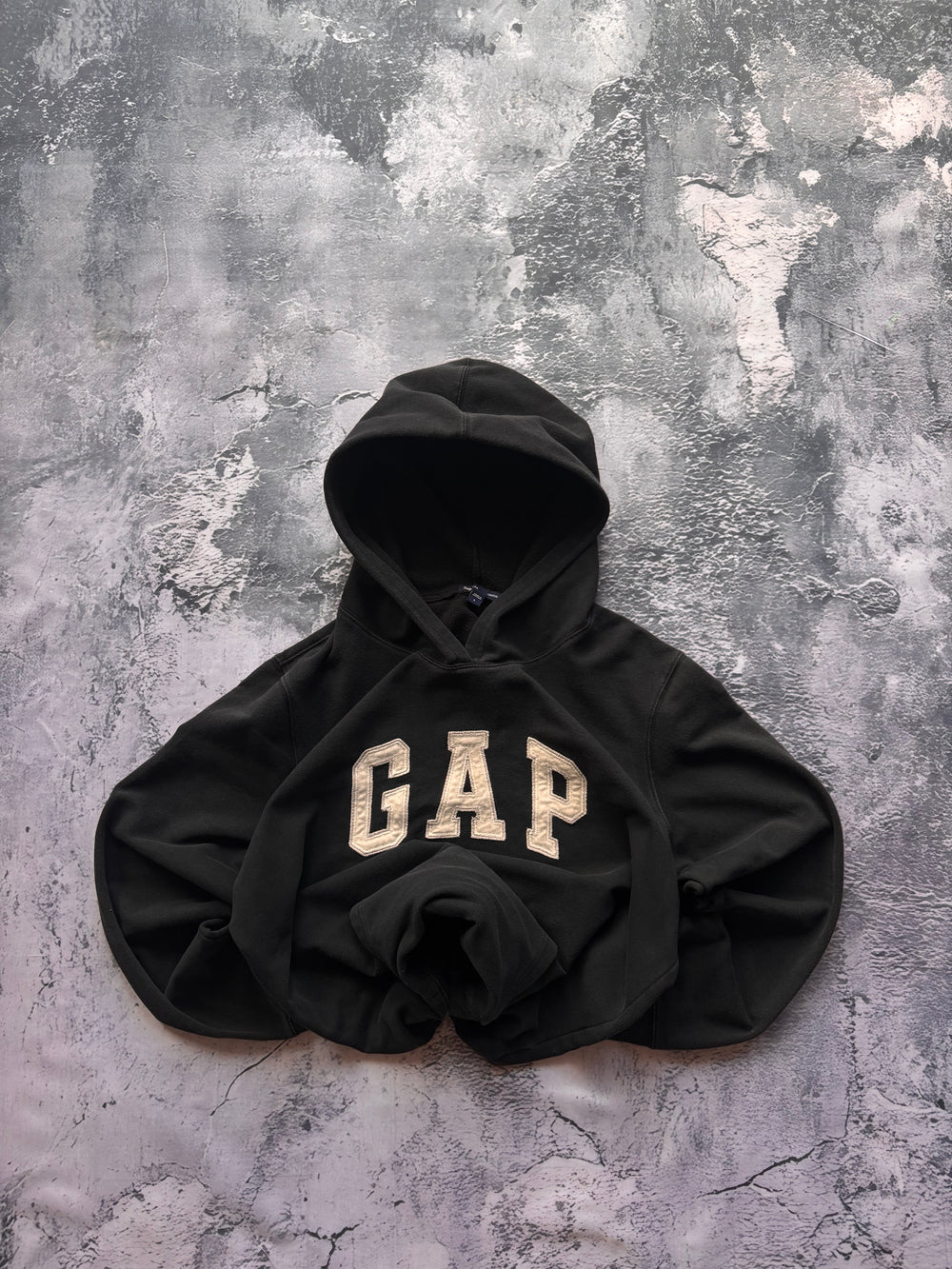 Bluza hoodie GAP prosty krój czarna vintage retro