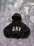 Bluza hoodie GAP prosty krój czarna vintage retro