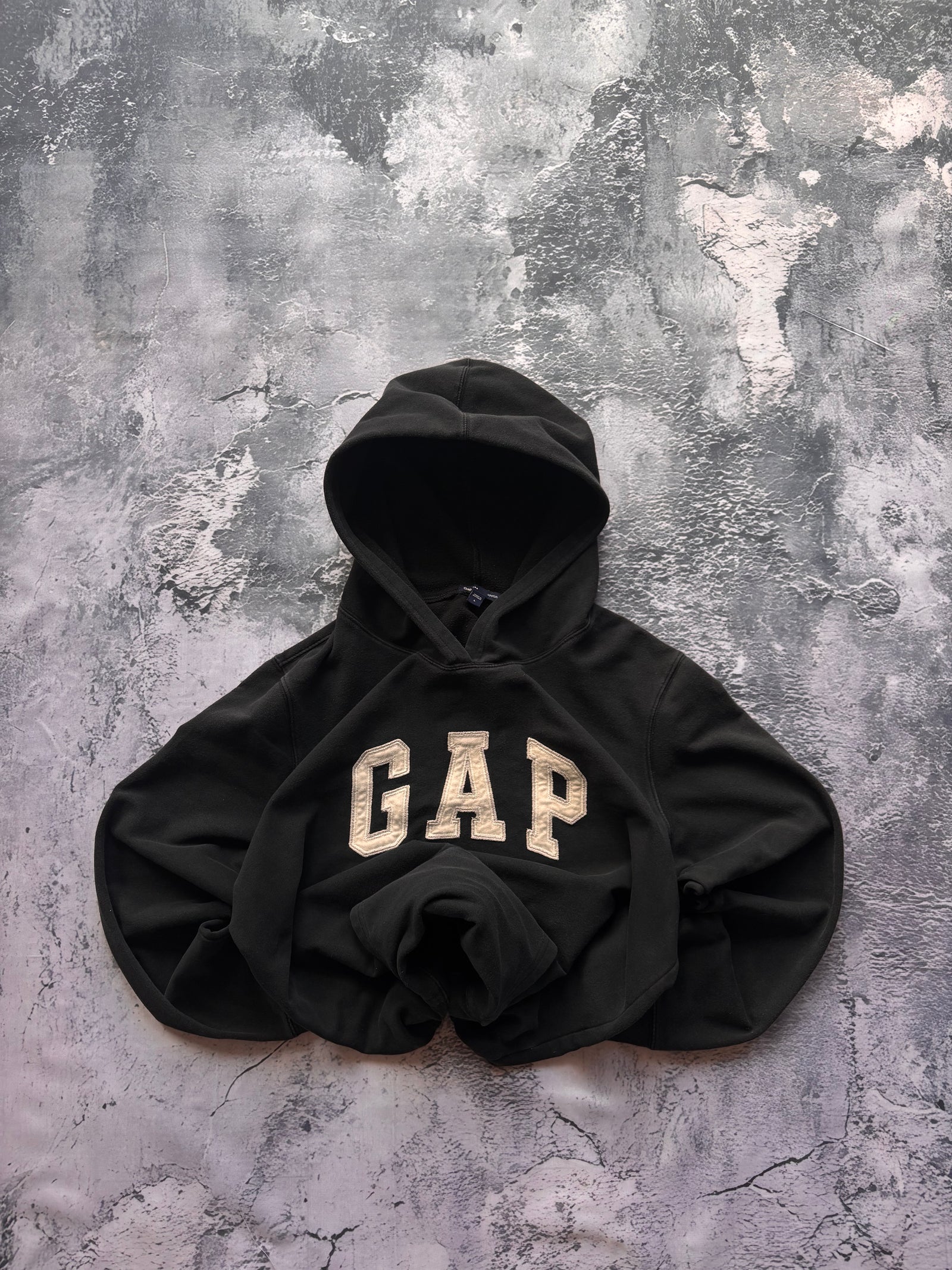 Bluza hoodie GAP prosty krój czarna vintage retro