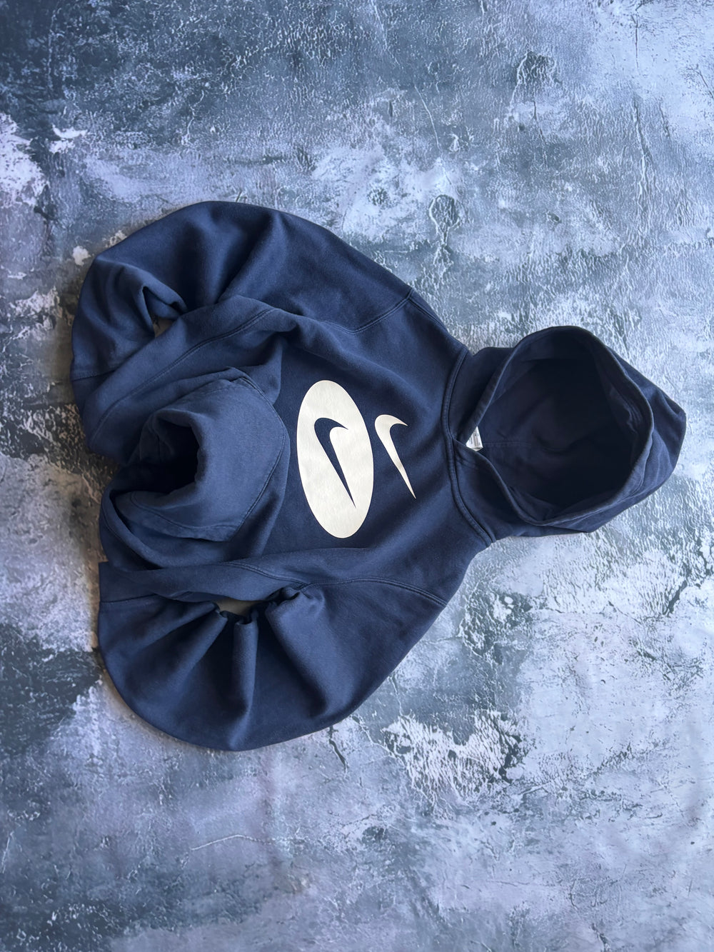 Bluza hoodie nike granatowa prosty krój vintage retro 200s big logo